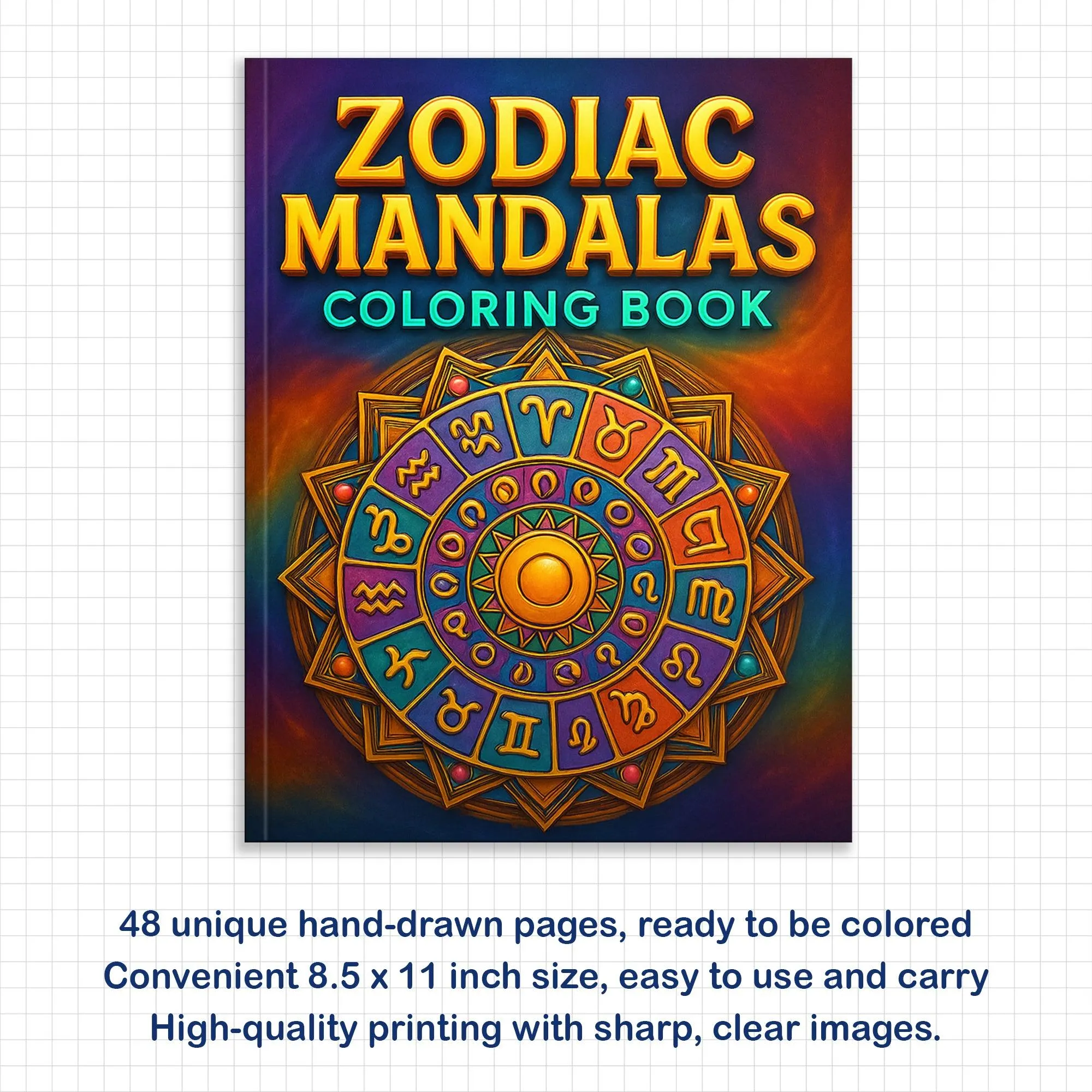 Zodiac Mandalas Coloring Pages – 48 Pages – Celestial Symbols & Constellation Designs for Adults - image 3