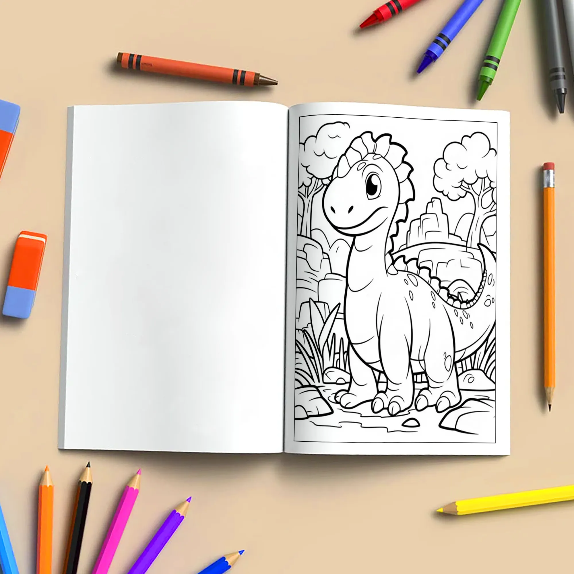 Tiny Dino Friends Coloring Pages – 48 Cute, Smiling, Beginner-Friendly Dinosaurs – For Kids - image 4