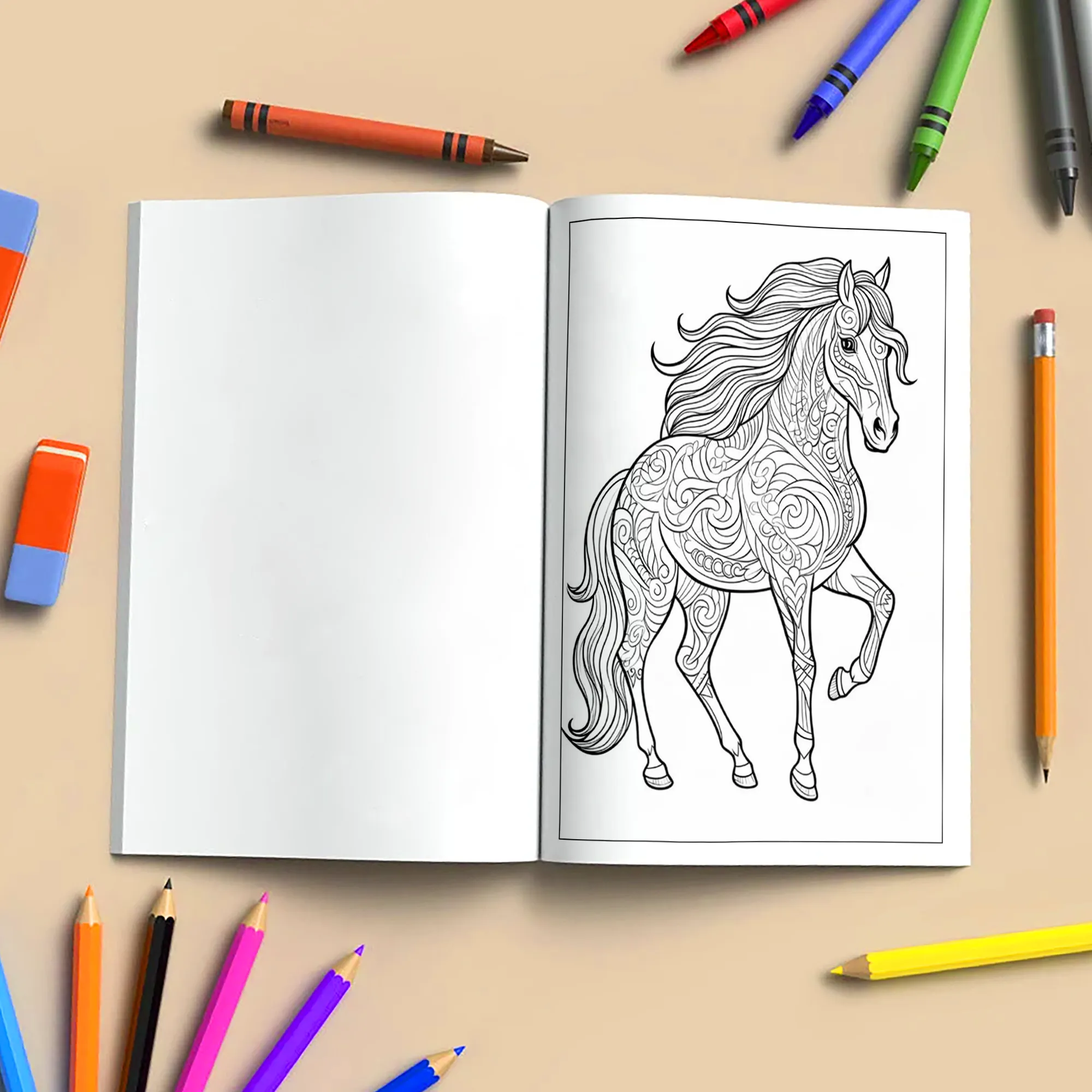 Mystic Horse Mandalas – Mandala Coloring Pages – 48 Pages – Intricate Patterns, Calm Energy – For Adults - image 4