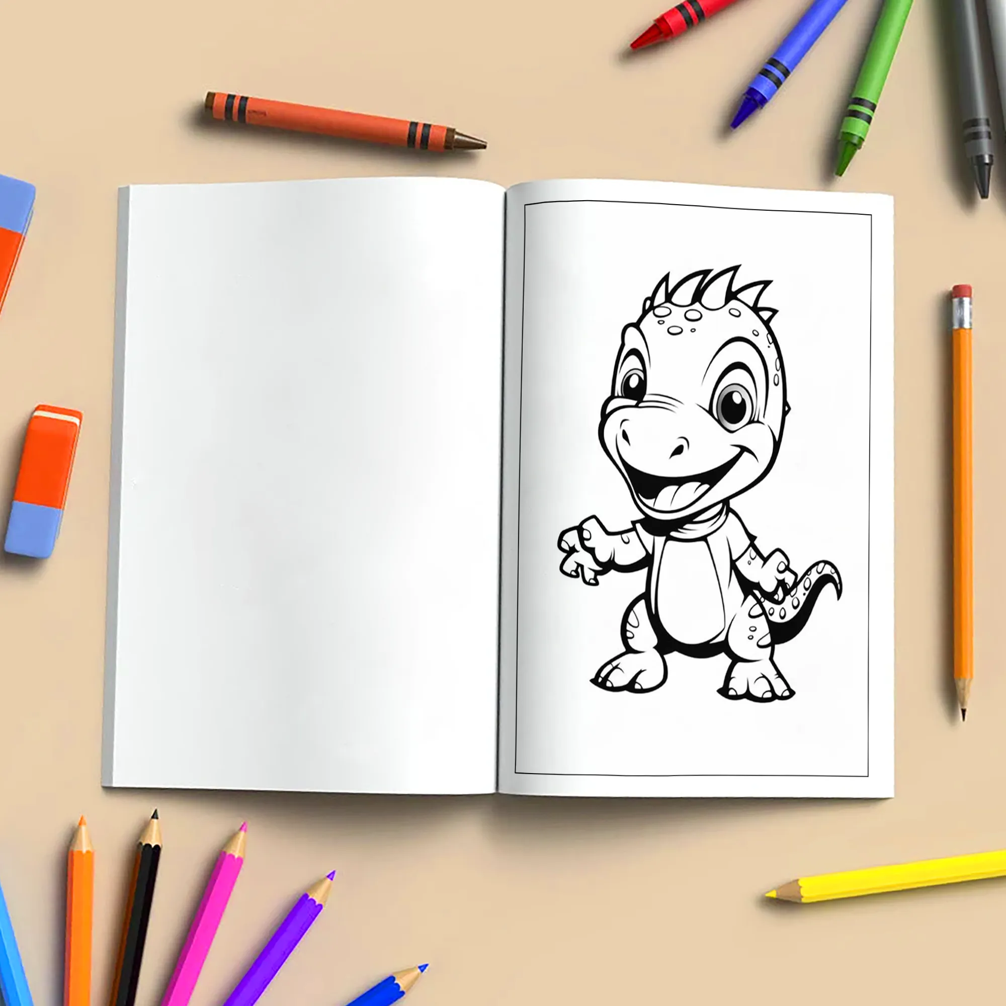 Happy Little Dinosaurs – Dinosaur Coloring Pages – 48 Pages – Adorable, Fun-Loving, Beginner-Friendly – For Kids - image 4