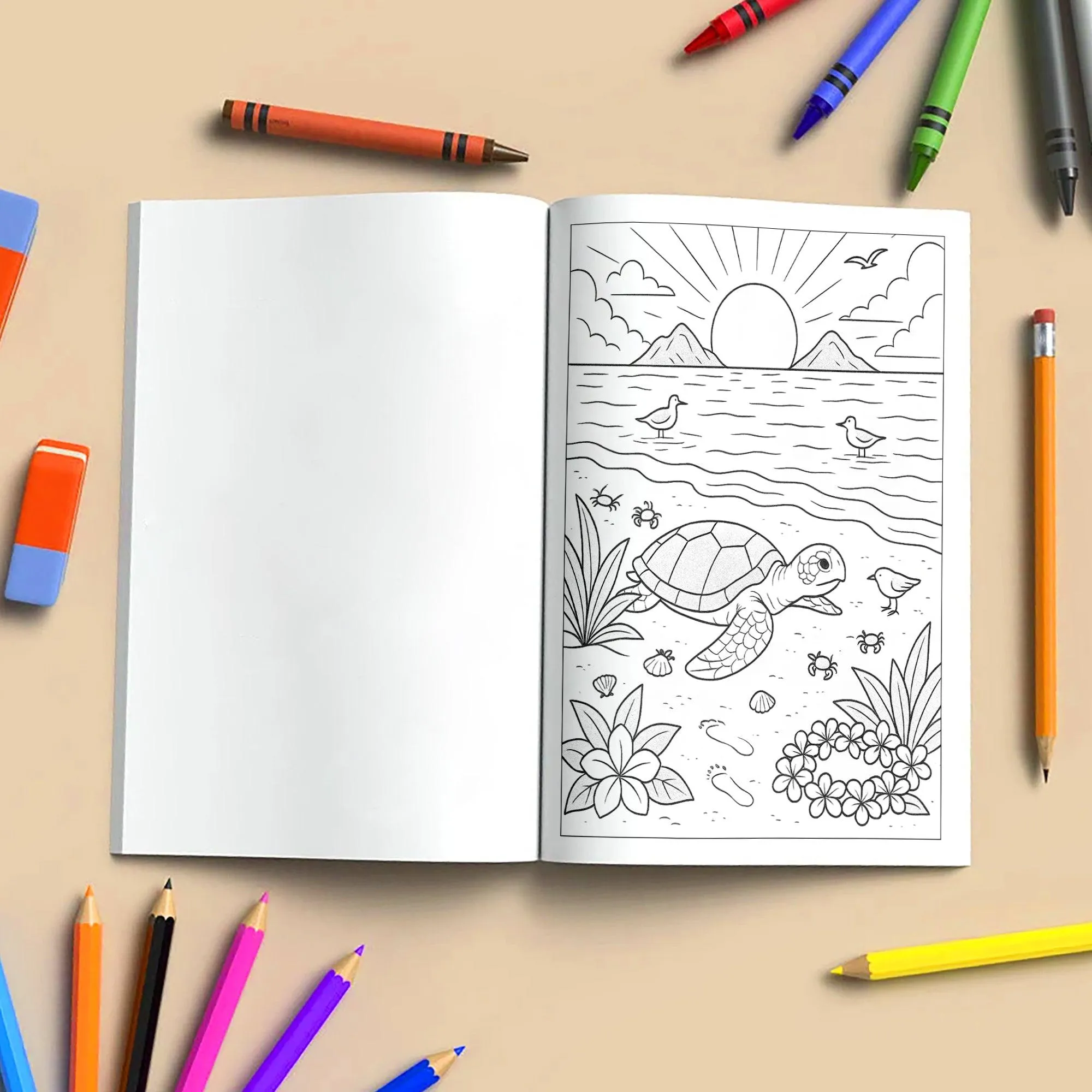 Hawaii Sunrise Moments Coloring Pages – 48 Peaceful Beach Scenes for Adults - image 4