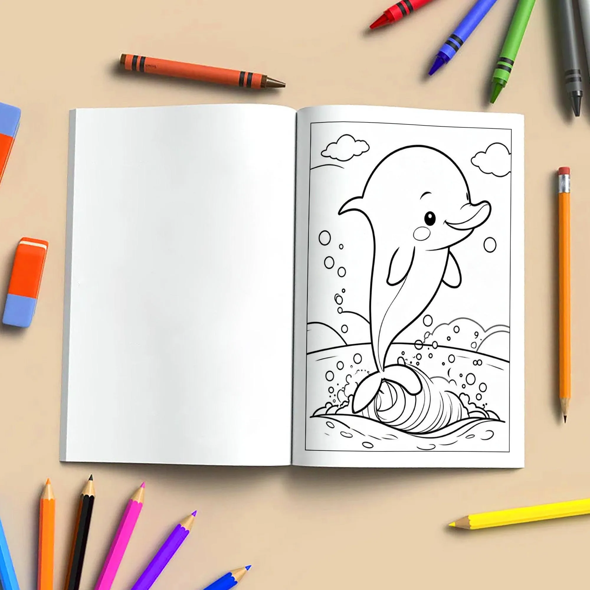 Beach Buddies Hawaii Coloring Pages – 48 Kawaii Surf & Sea Creatures – For Kids - image 4