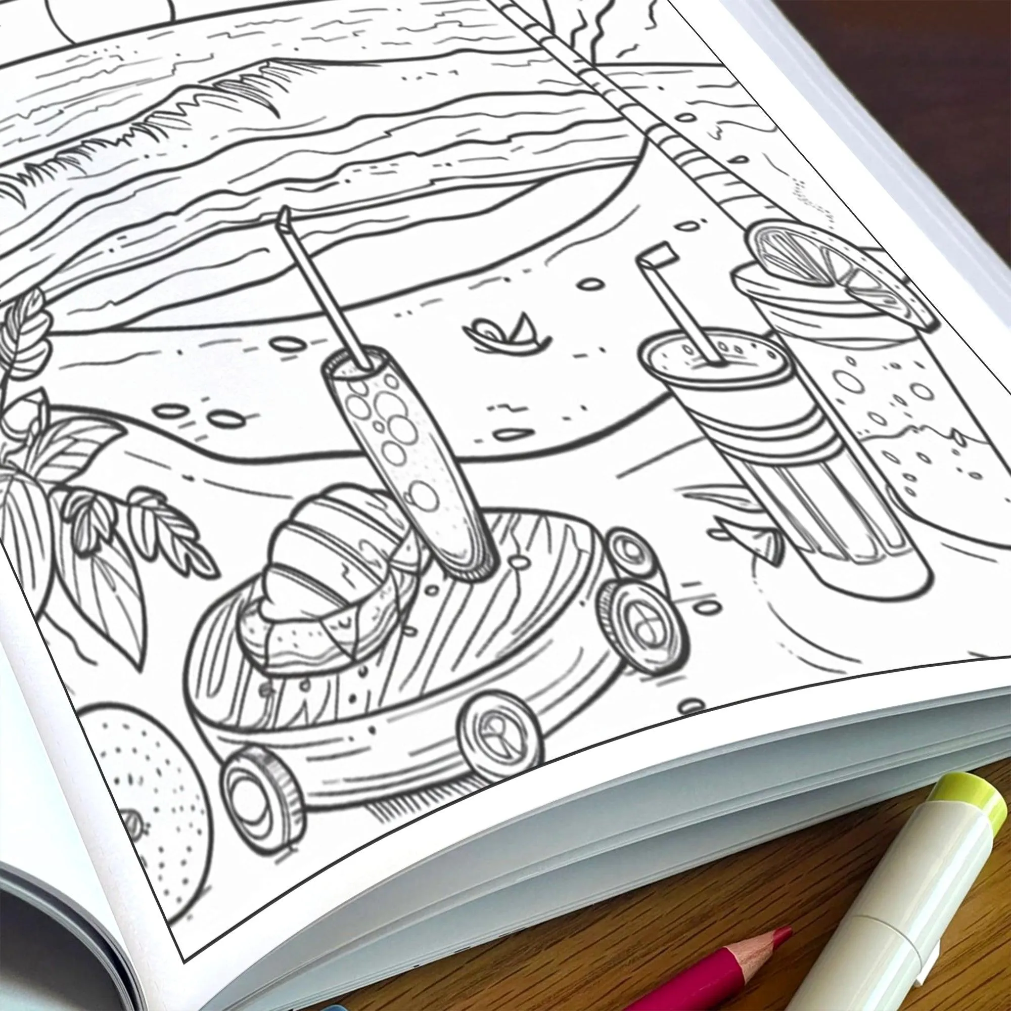 Tropical Breeze – Hawaii Coloring Pages – 48 Relaxing Beach Scenes for Adults - image 5
