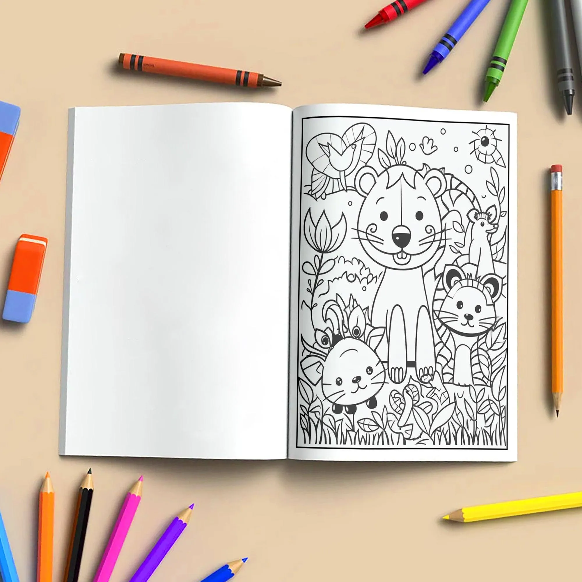 Jungle Friends – Animal Coloring Pages – 48 Pages – Cute Forest Wildlife – For Kids - image 4