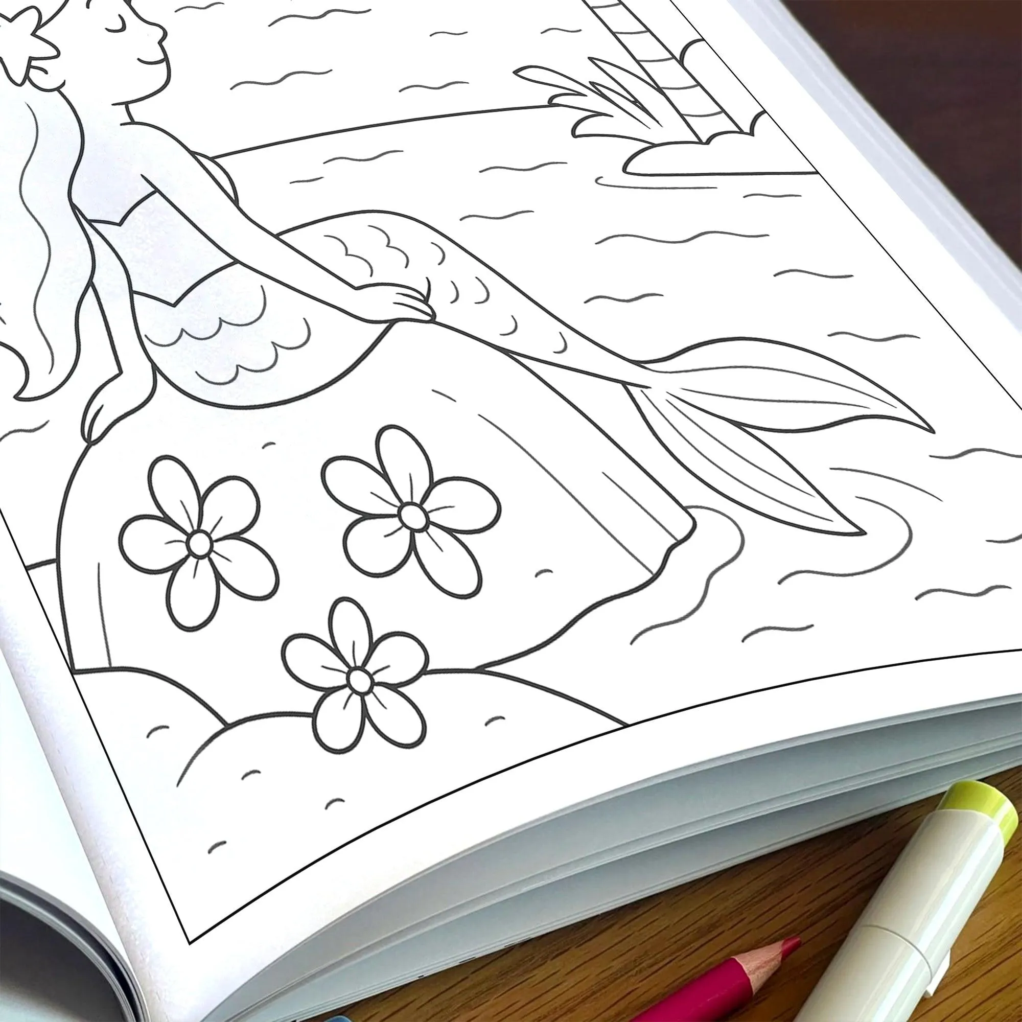 Hawaii Mermaid Coast Adventures Coloring Pages – 48 Whimsical Scenes with Lava Rocks, Tide Pools & Sea Life - For Kids - image 6