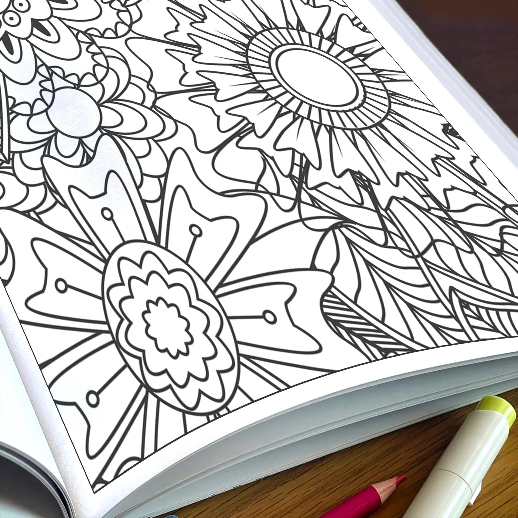 Floral Whimsy Escape – Flower Coloring Pages – 48 Pages – Intricate Blooms & Patterns – For Adults - image 5