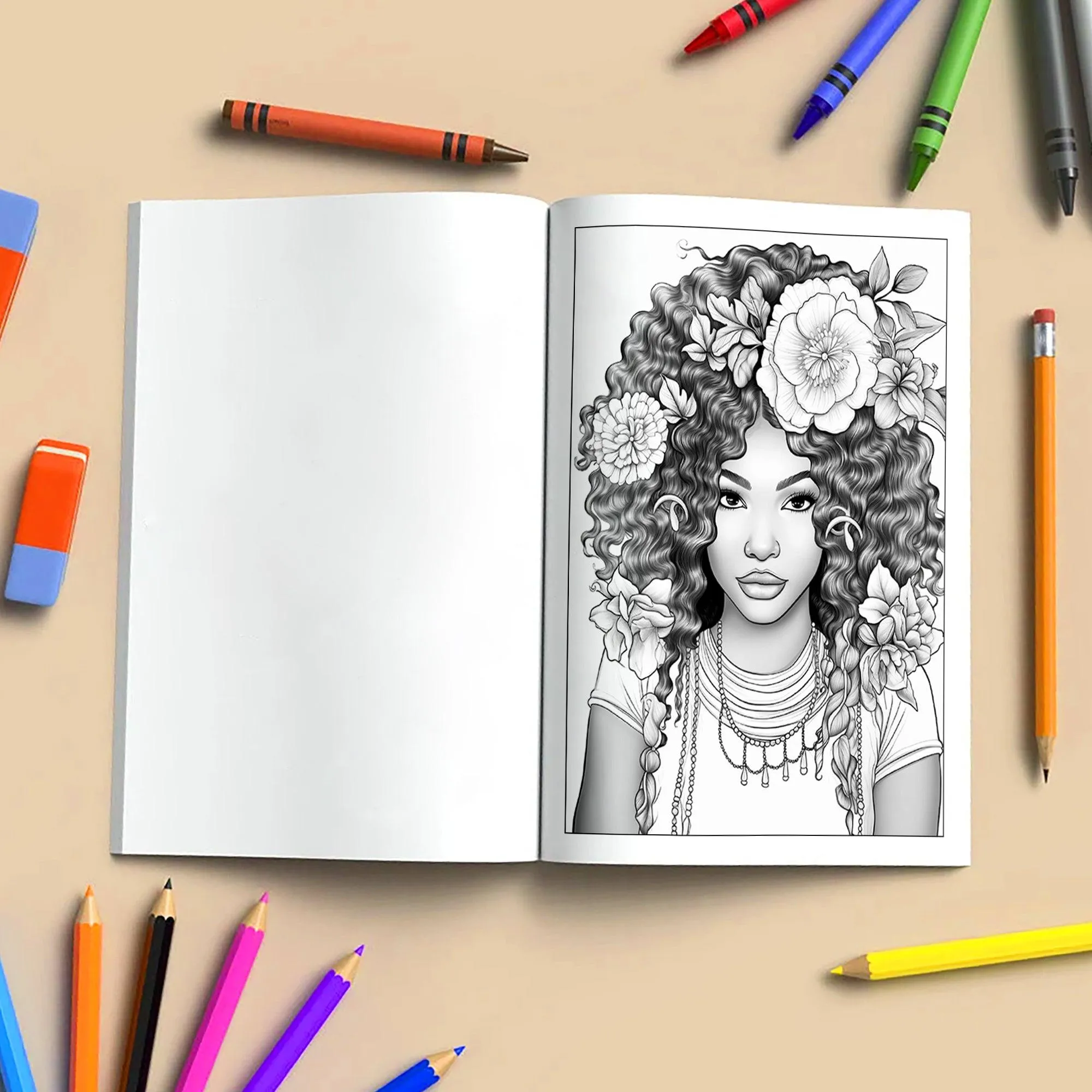 Bold & Beautiful Coloring Pages – 48 Confident Black Girl Portraits for Adults - image 4