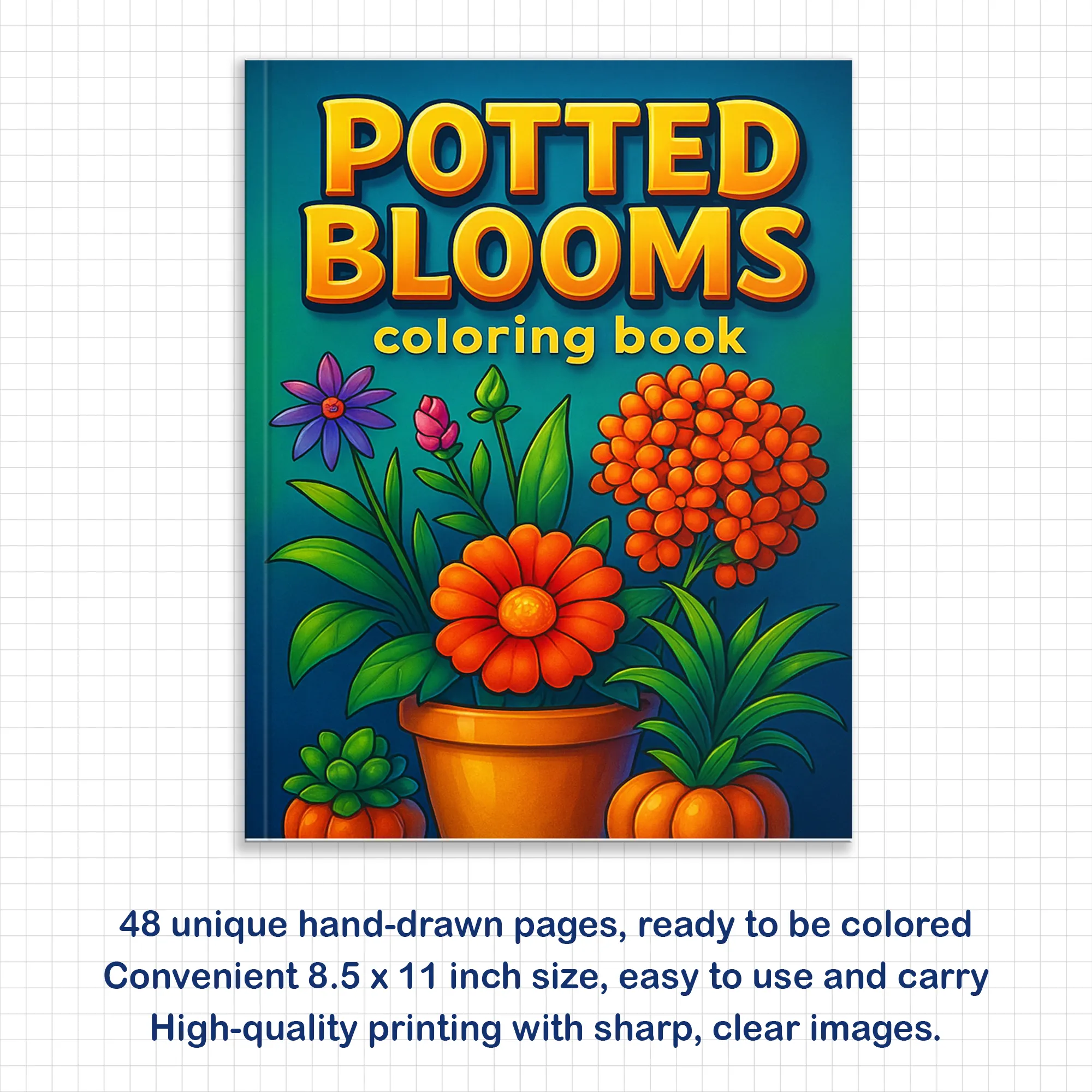 Potted Blooms – Flower Pot Coloring Pages – 48 Pages – Whimsical, Botanical, Easy-to-Color Designs – For Adults - image 2