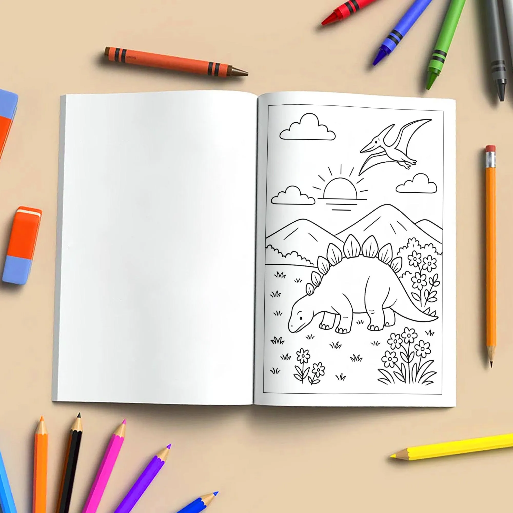 Dinosaur Beach Adventures – Dinosaur Coloring Pages – 48 Pages – Fun, Tropical, Prehistoric Playtime – For Kids - image 5