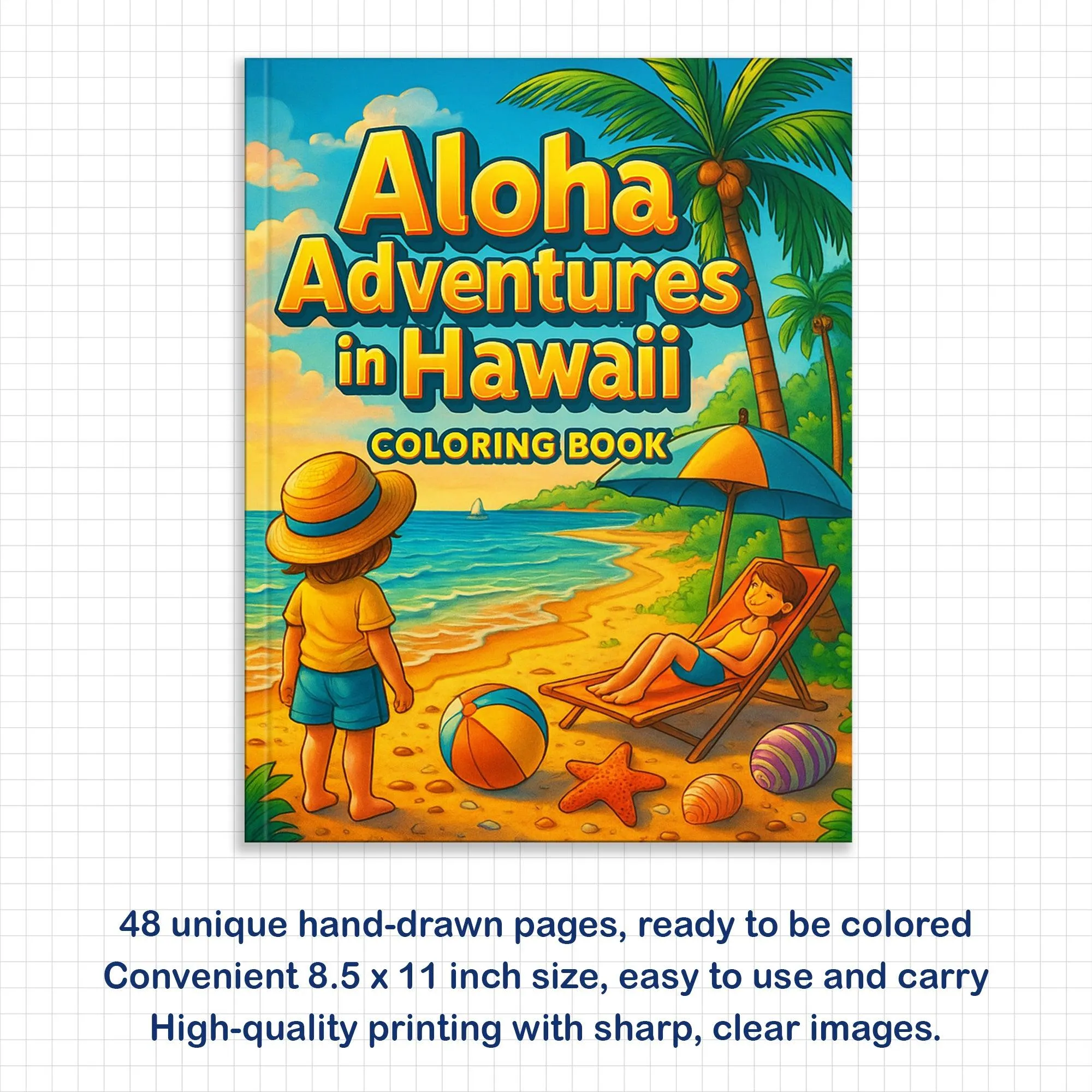 Aloha Adventures in Hawaii Coloring Pages – 48 Summer Fun Designs for Kids - image 3