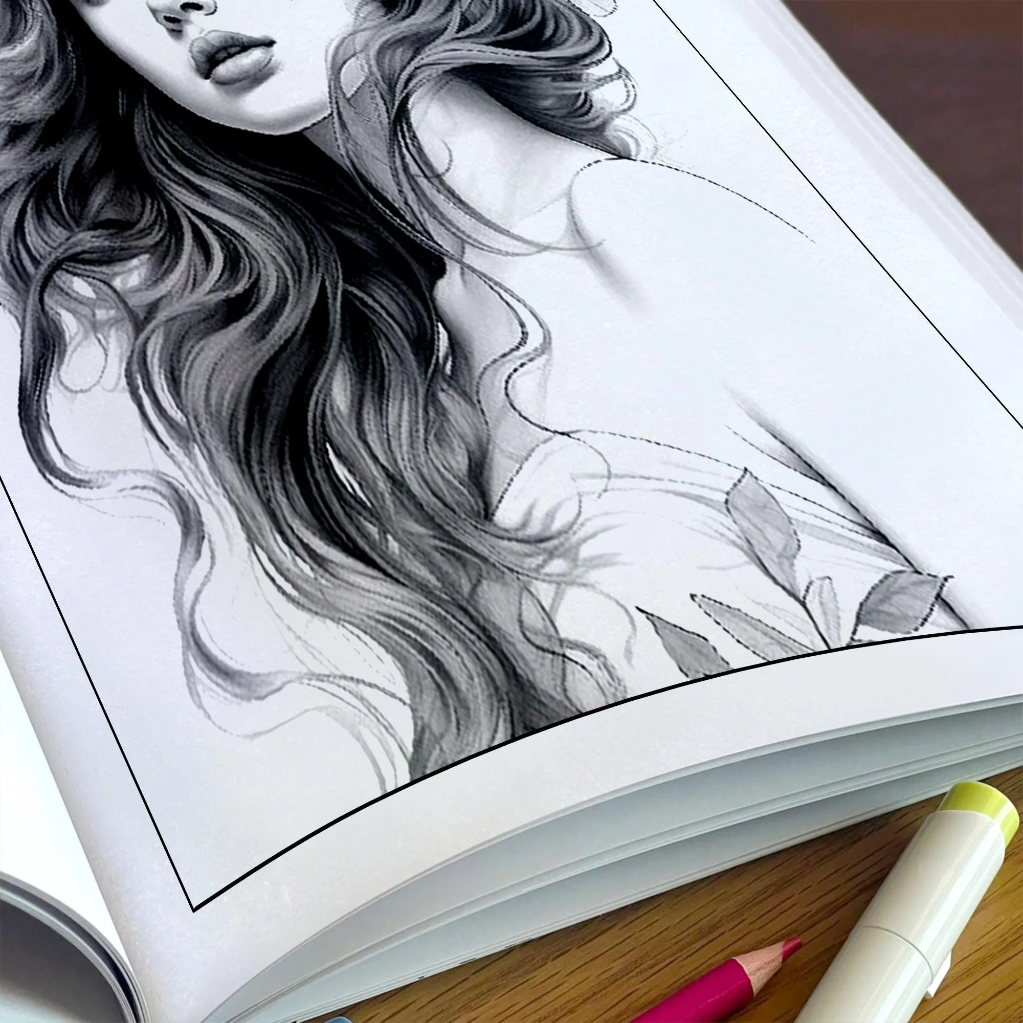 Cozy Blossom Girls Coloring Pages – 48 Relaxing Line Art Illustrations for Adults - image 5