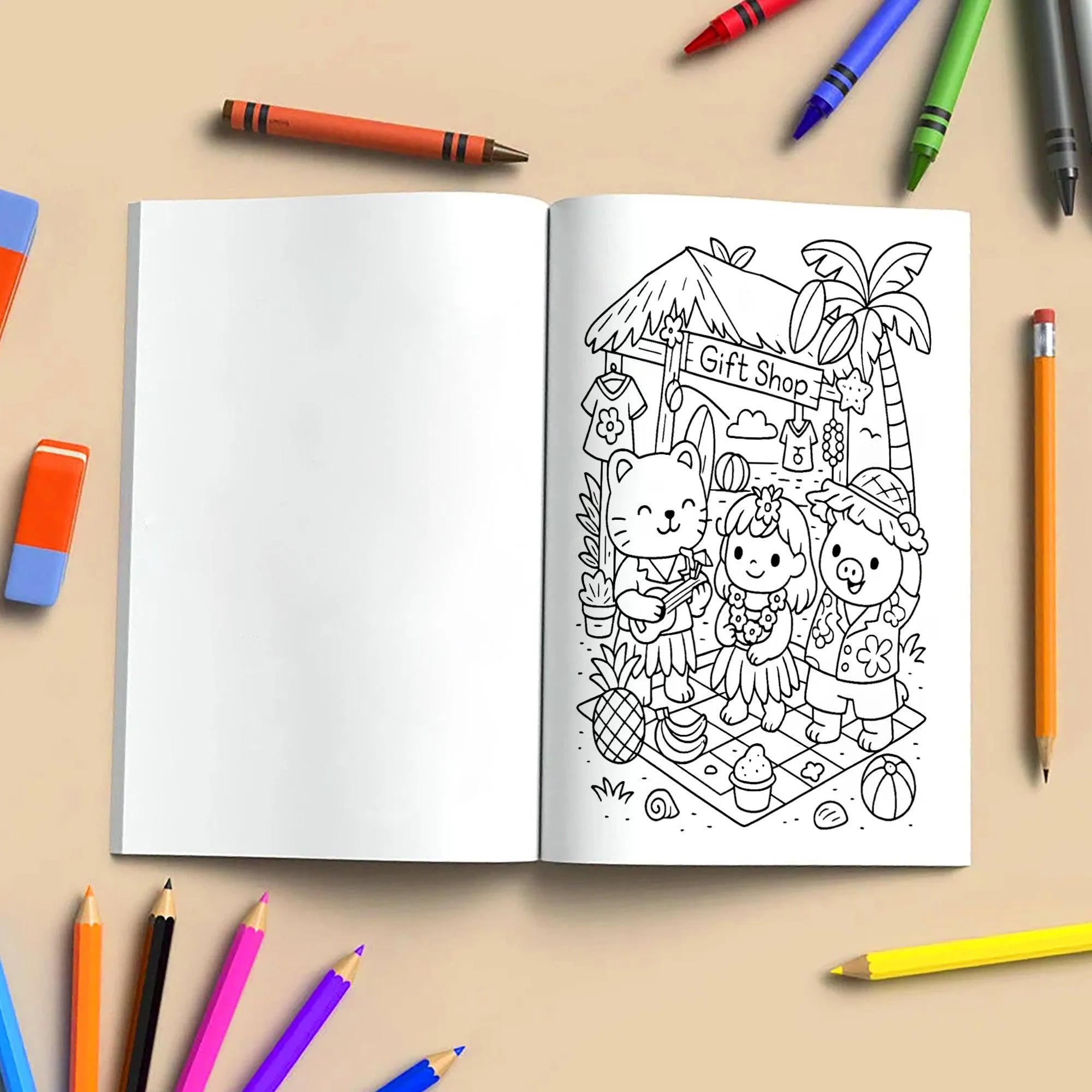 Cozy Hawaii Cute Vacation Coloring Book – 48 Coloring Pages for Kids and Adults - image 5