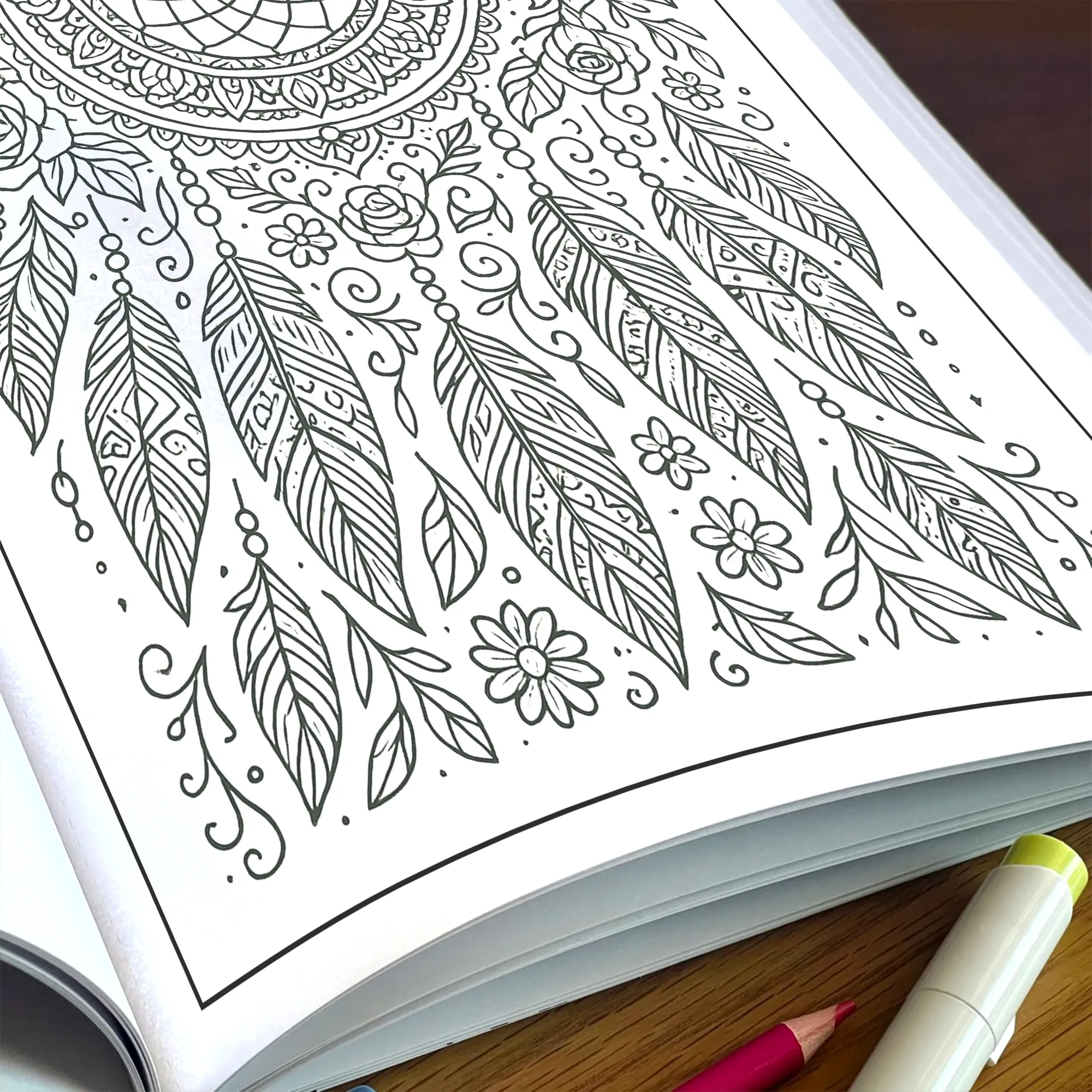 Dreamcatcher Bloom Mandalas Coloring Pages – 48 Intricate Boho Floral Designs for Adults - image 5