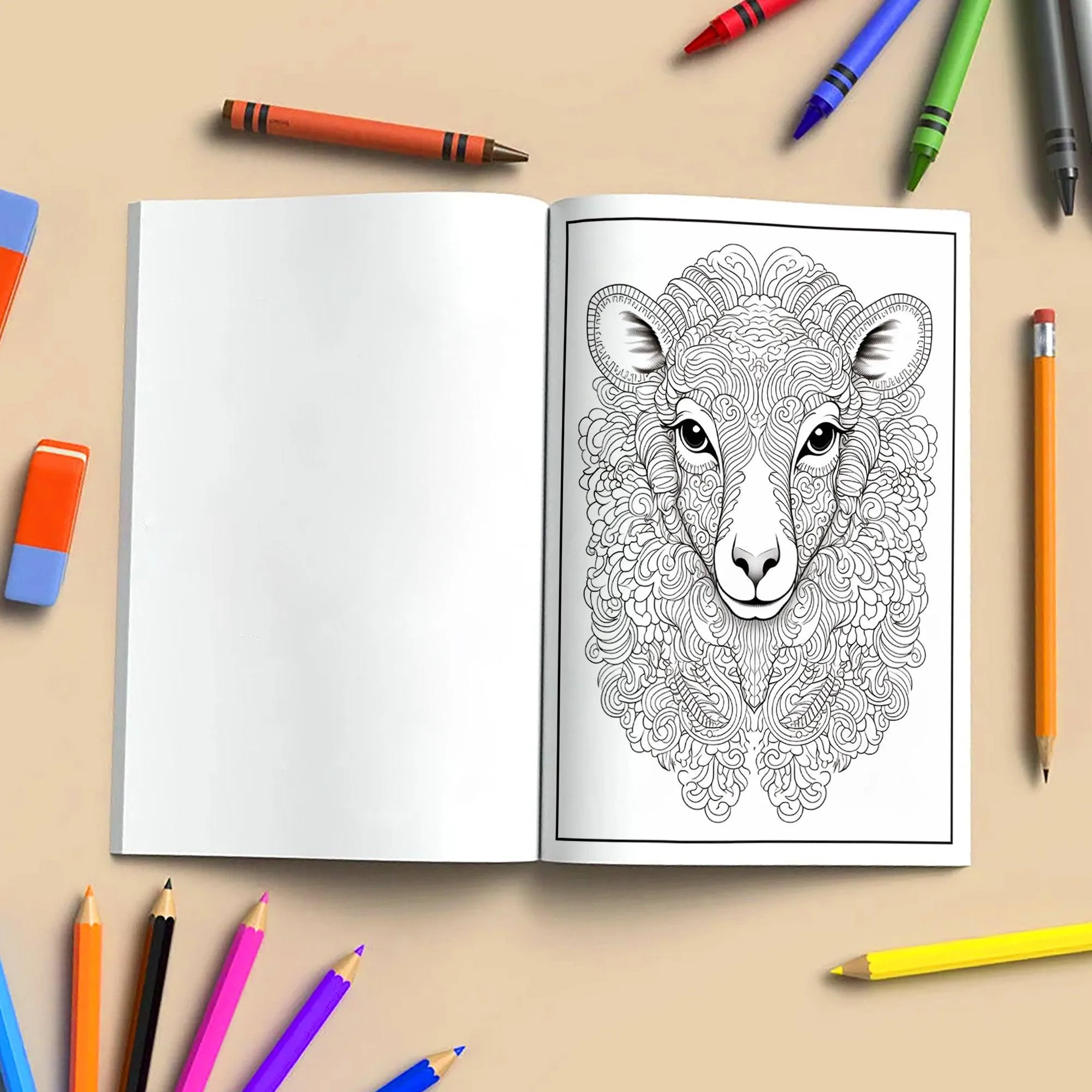 Mystic Horns Mandala Coloring Pages – 48 Intricate Animal Designs for Adults - image 3