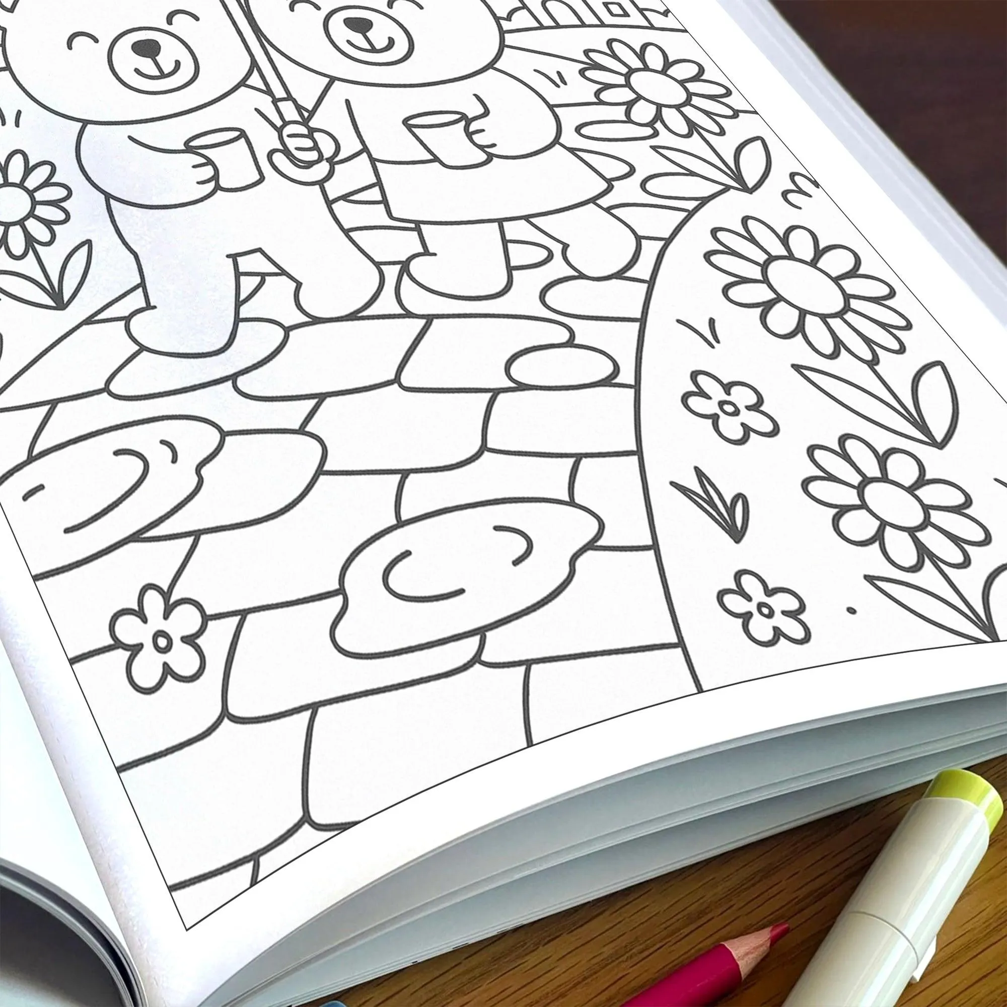 Teddy Love Story – Animal Coloring Pages – 48 Pages – Cute, Cozy, Heartwarming Moments – For Kids - image 6