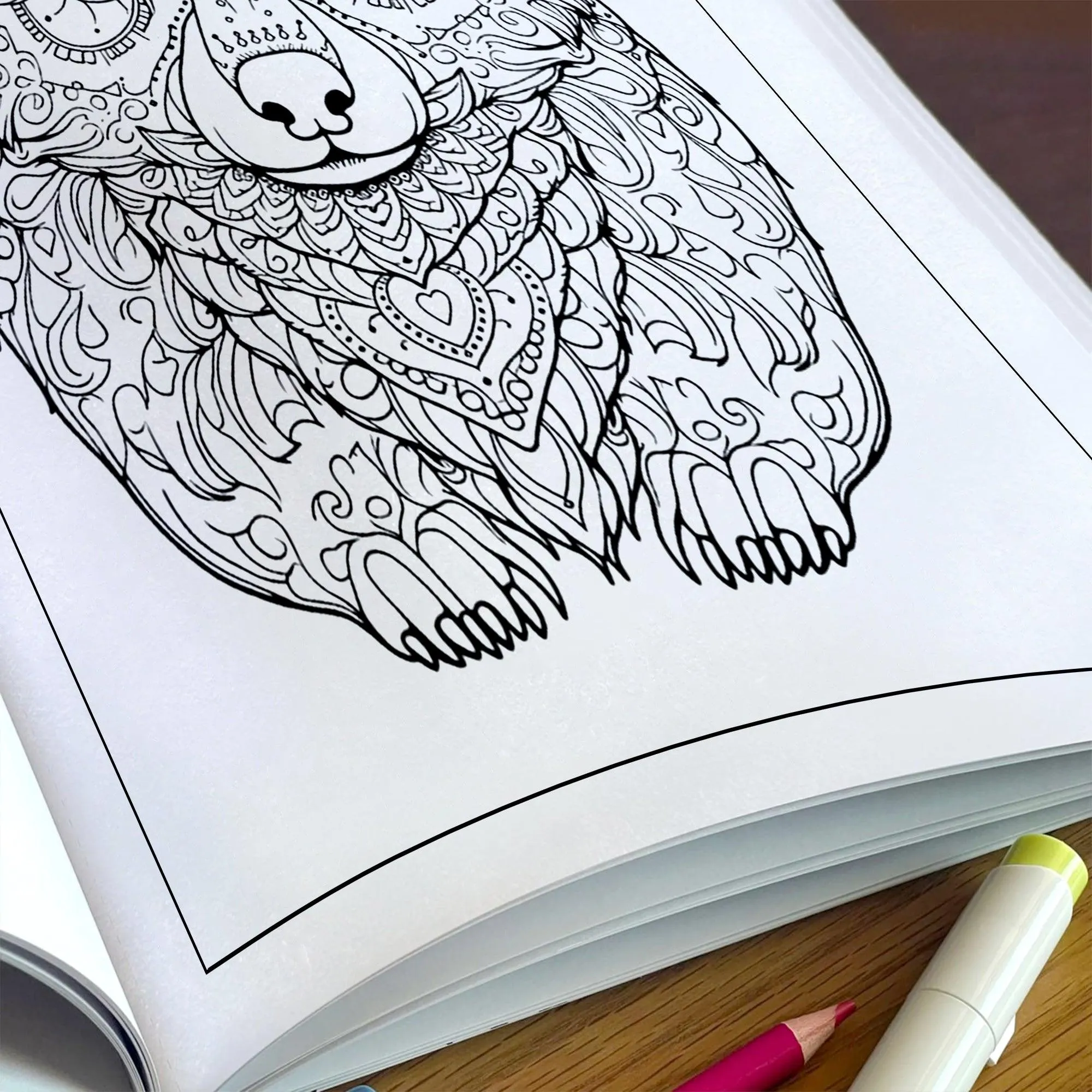 Mystic Bear Coloring Pages – 48 Mandala Animal Designs for Adults - image 3