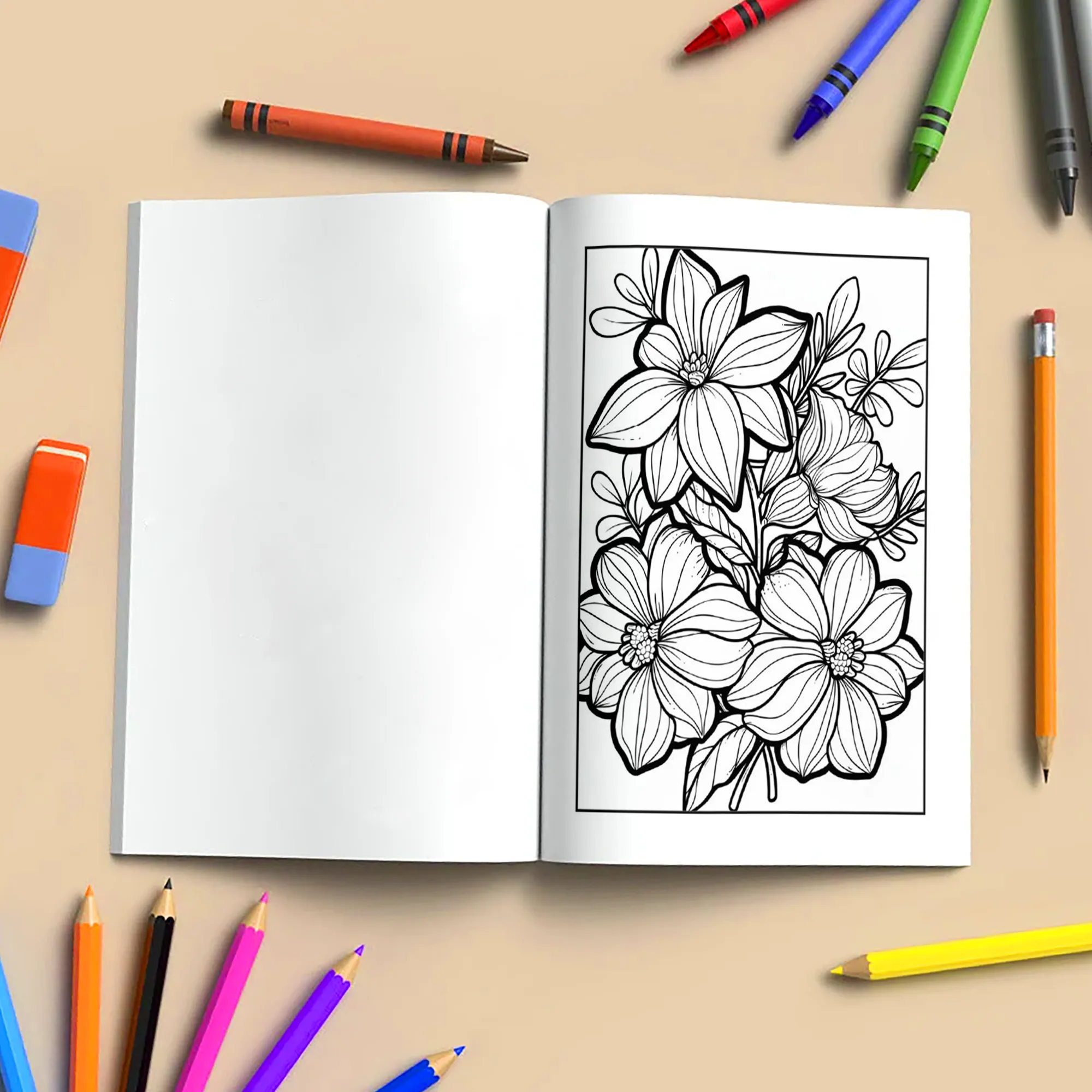 Floral Harmony – Flower Coloring Pages – 48 Pages – Calm, Elegant, Nature-Inspired Patterns – For Adults - image 4
