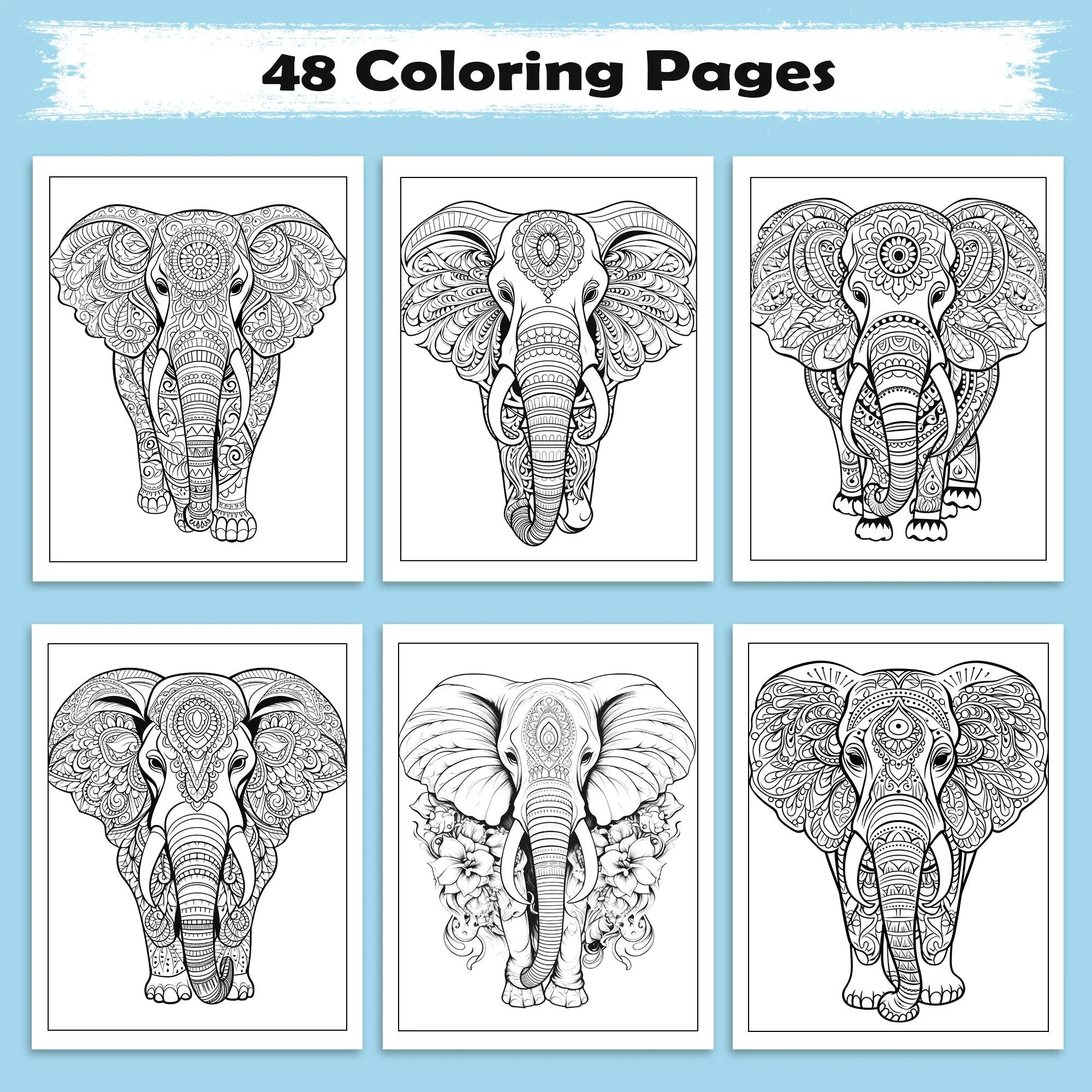 Mystic Elephants Coloring Pages – 48 Mandala-Inspired Designs for Adults - image 2