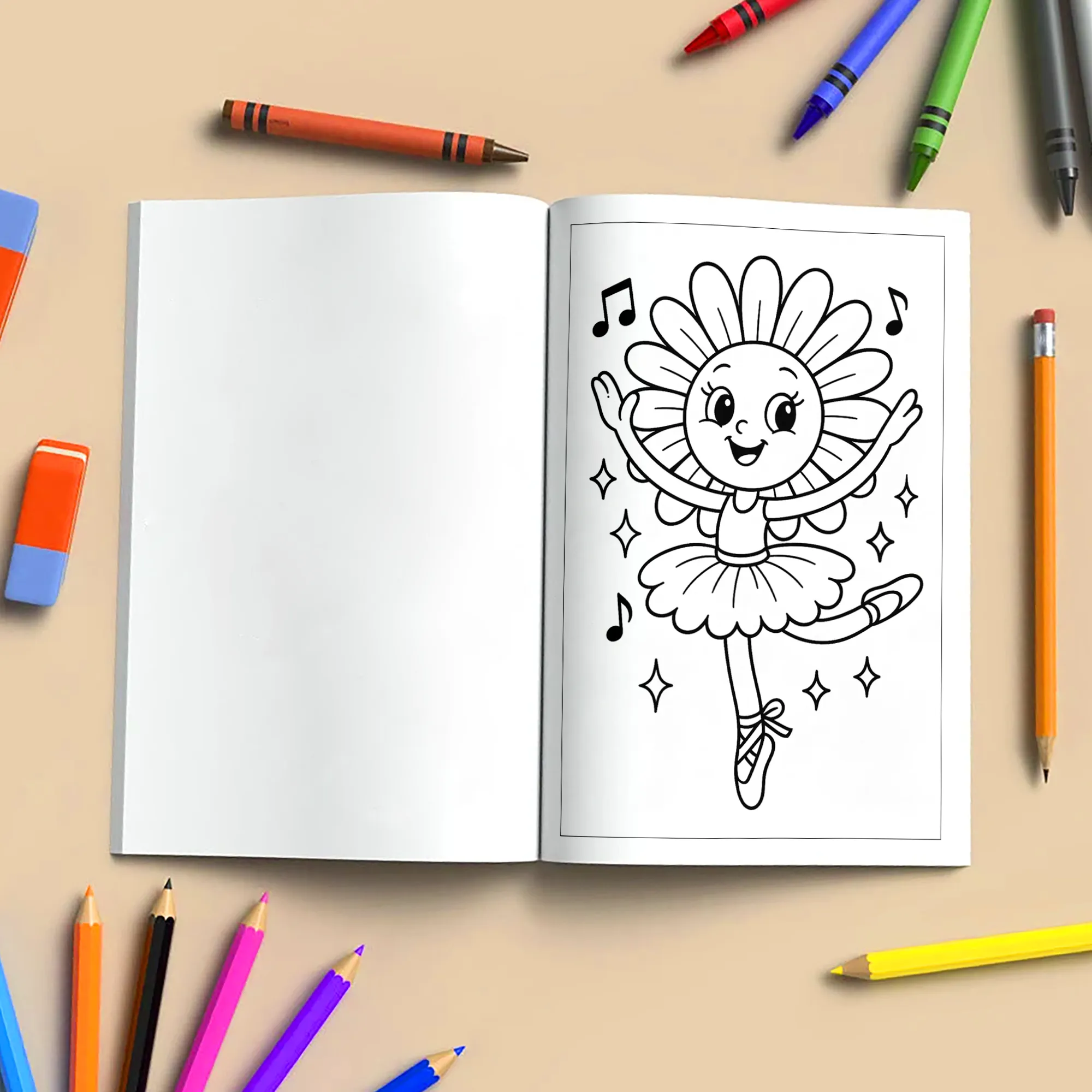 Dancing Flower Friends– Flower Coloring Pages – 48 Pages - Cute, Whimsical, Ballerina Blooms – For Kids - image 5