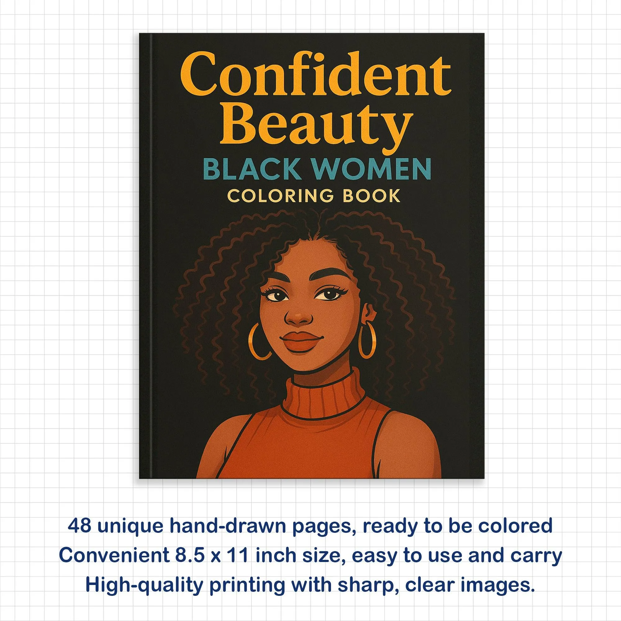 Confident Beauty Black Women Coloring Pages – 48 Pages – Bold, Empowering, Self-Love Portraits – For Adults - image 3
