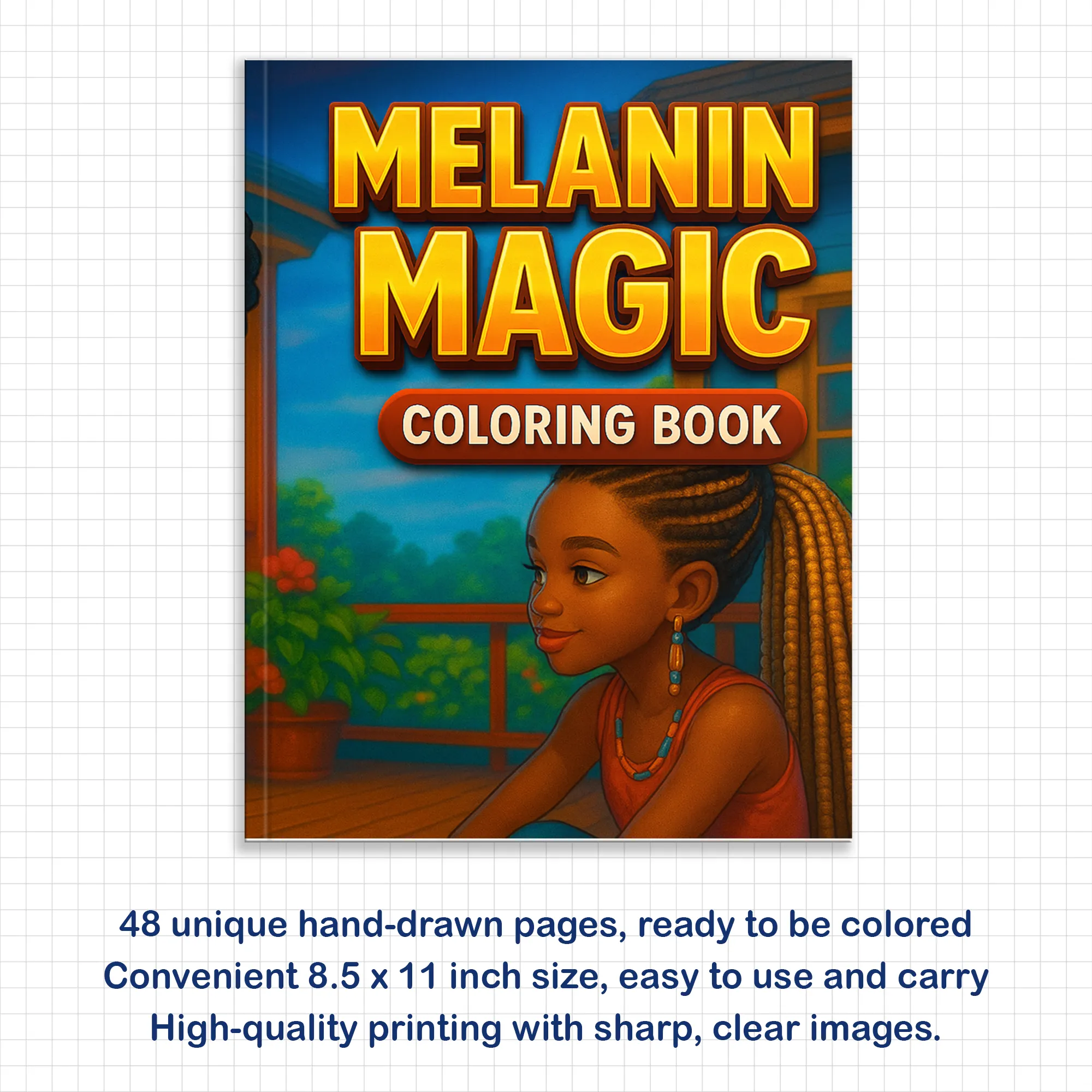 Melanin Magic – Black Girls Coloring Pages – 48 Pages – Bold, Graceful, Natural Beauty – For Adults - image 2