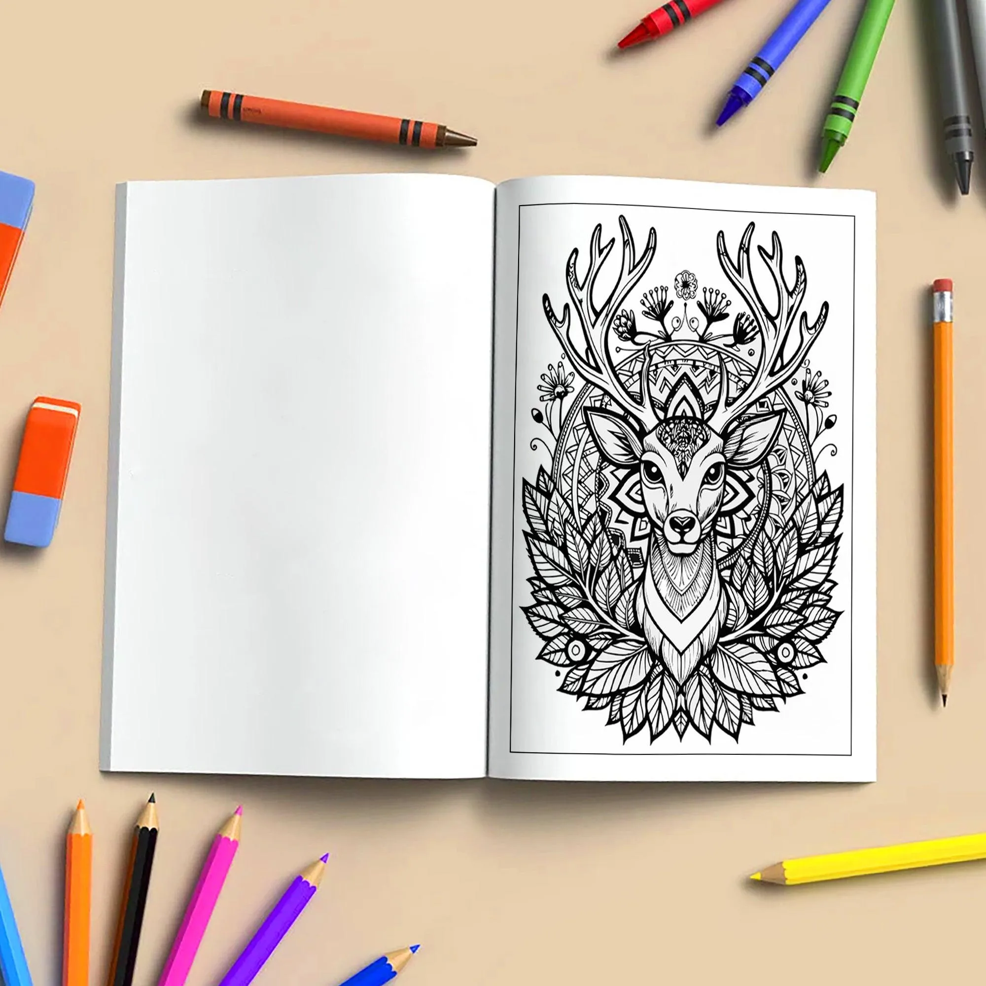 Forest Majesty – Deer Mandala Art Coloring Pages – 48 Pages – Intricate Forest Animal Designs – For Adults - image 4