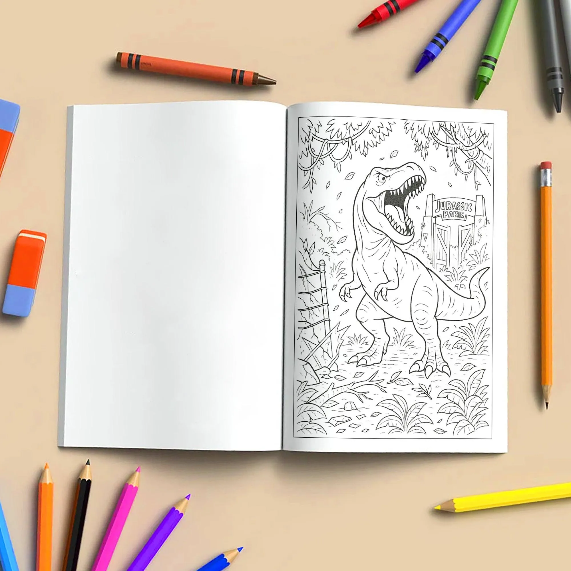 Jurassic Park Adventures – Dinosaur Coloring Pages – 48 Pages – Exciting, Wild, Prehistoric Fun – For Kids - image 4