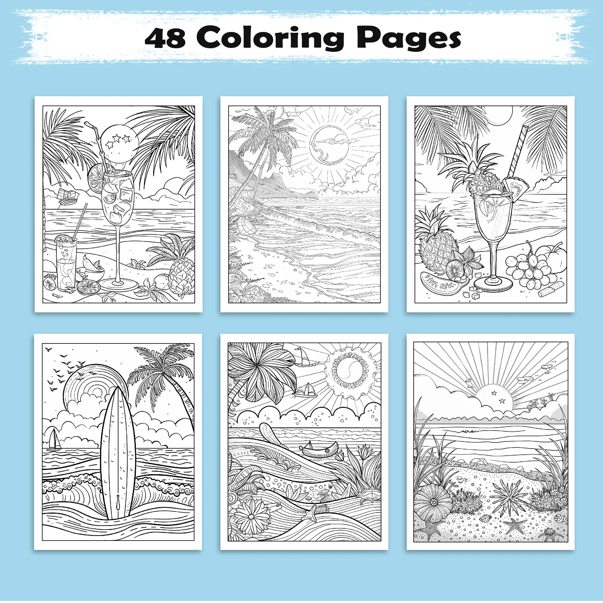 Aloha Serenity Hawaii Coloring Pages – 48 Scenic Ocean Views for Adults - image 3