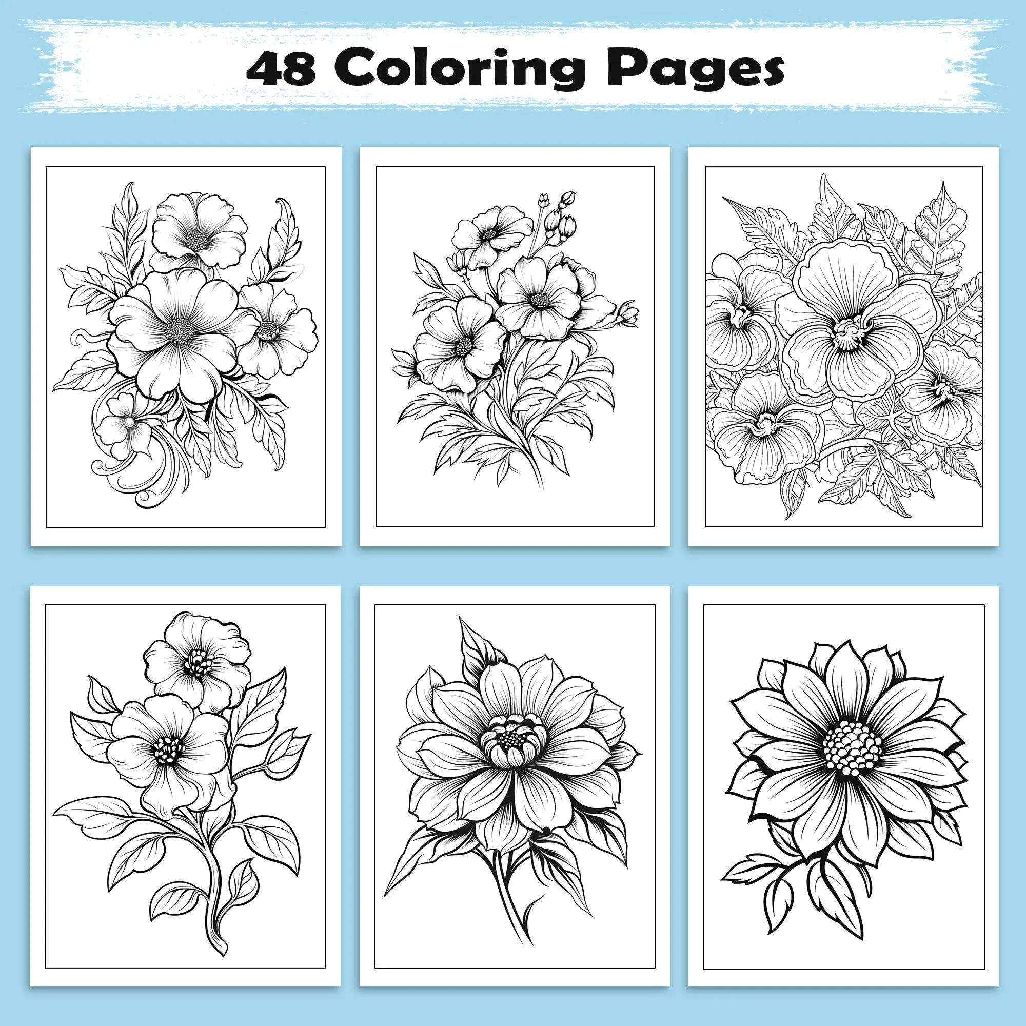 Mandala Flowers Coloring Pages – 48 Relaxing Floral Patterns for Adults to Color - image 2