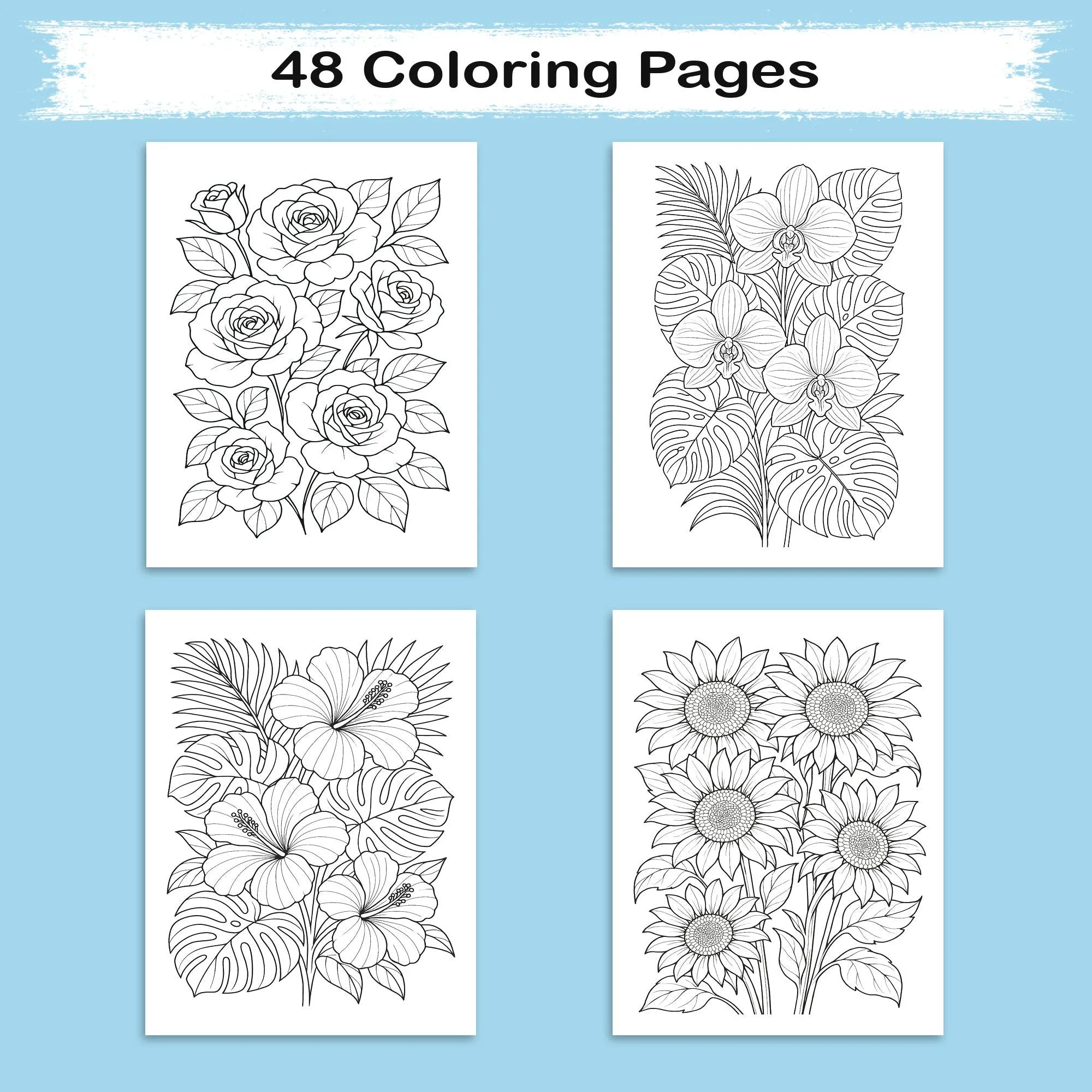Bright Sunflower Garden Coloring Pages – 48 Cheerful Designs for Adults - image 4