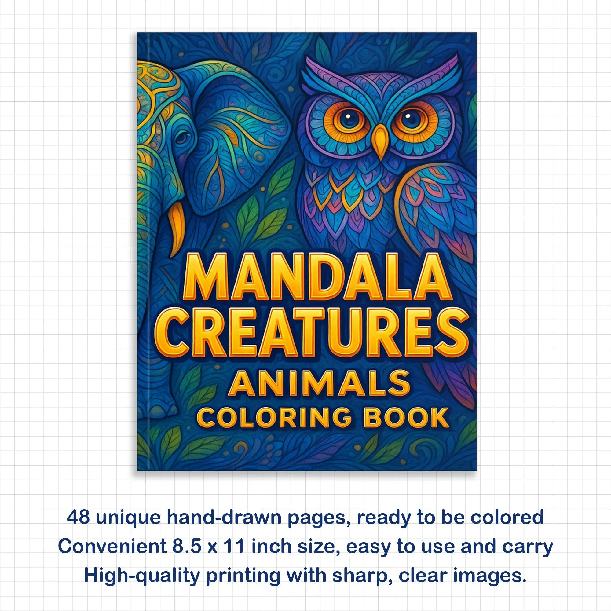 Mandala Creatures – Animals Coloring Pages – 48 Pages – Detailed Animal Mandalas, Artistic Zen Designs, Stress Relief – For Adults - image 3