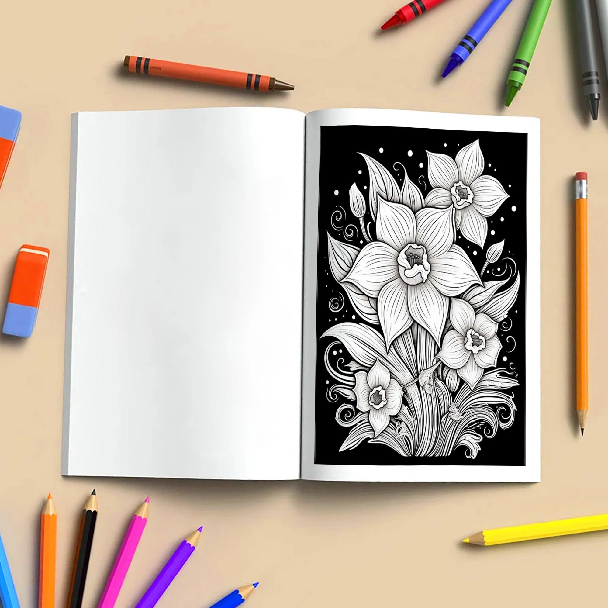Twilight Petals Coloring Pages – 48 Elegant Night Flowers for Adults - image 4