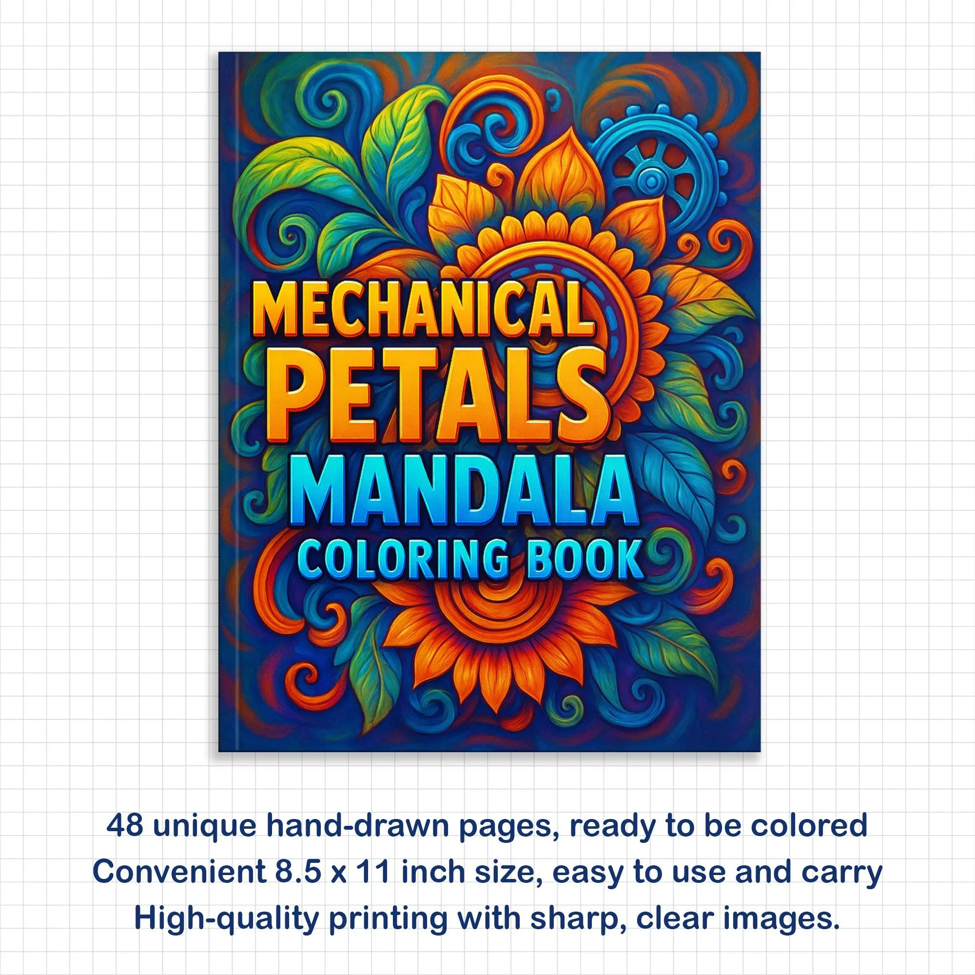 Mechanical Petals Mandala Coloring Pages – 48 Intricate Steampunk Flower Illustrations for Adults - image 3