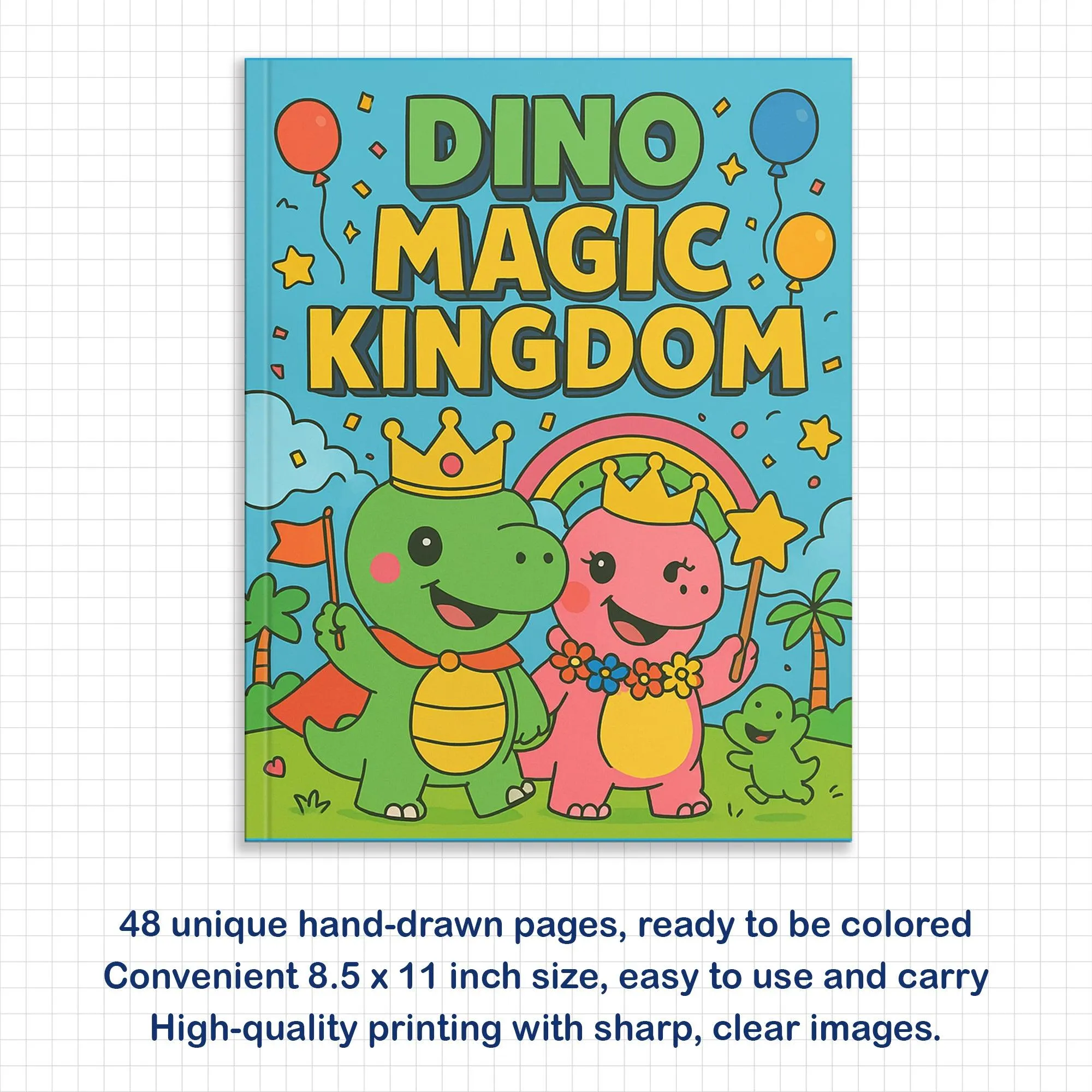 Dino Magic Kingdom Coloring Pages – 48 Pages – Fun, Fantasy-Filled, Prehistoric Adventures – For Kids - image 5