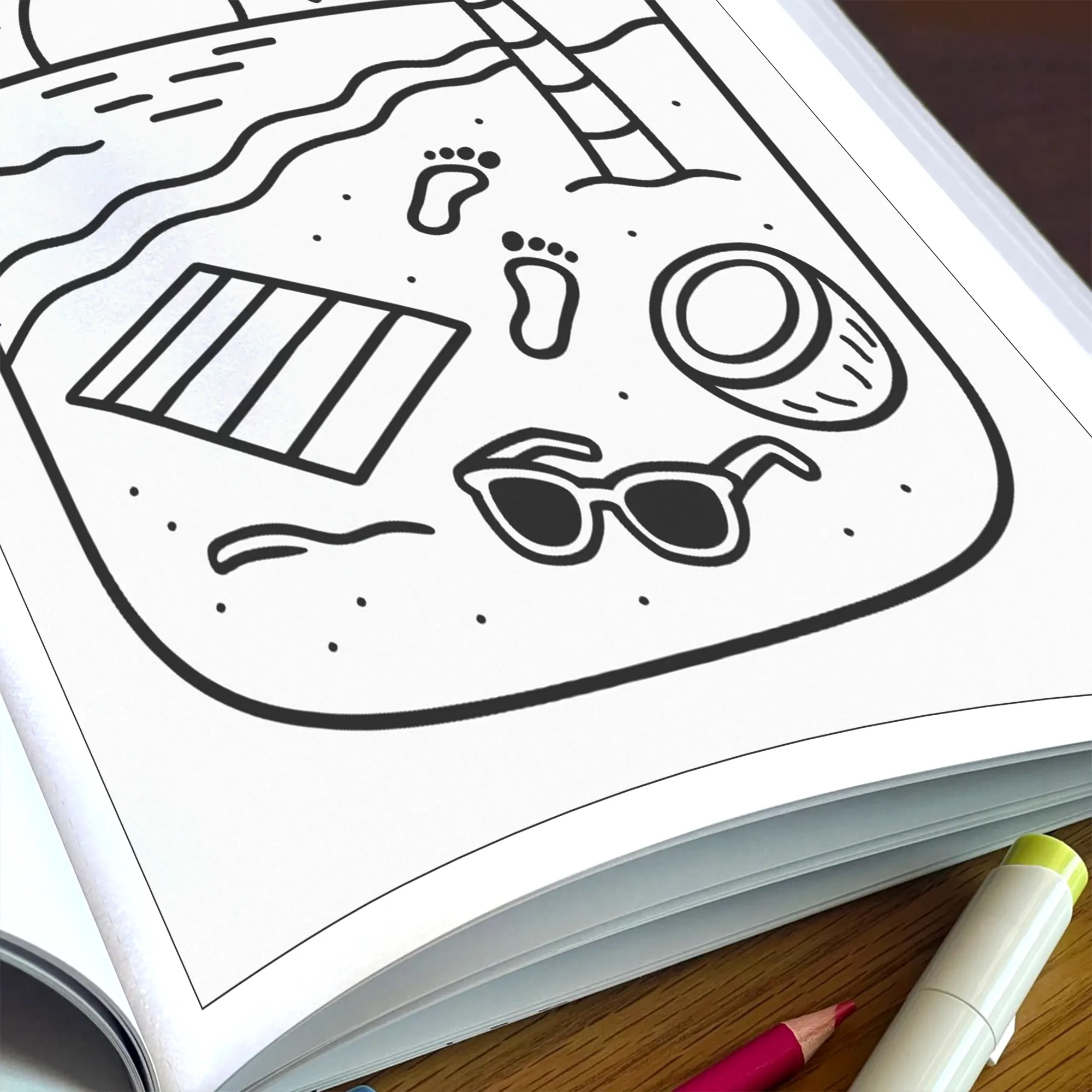Hawaii in a Jar Coloring Pages – 48 Pages – Whimsical, Relaxing, Beach Aesthetic – For Adults - image 6