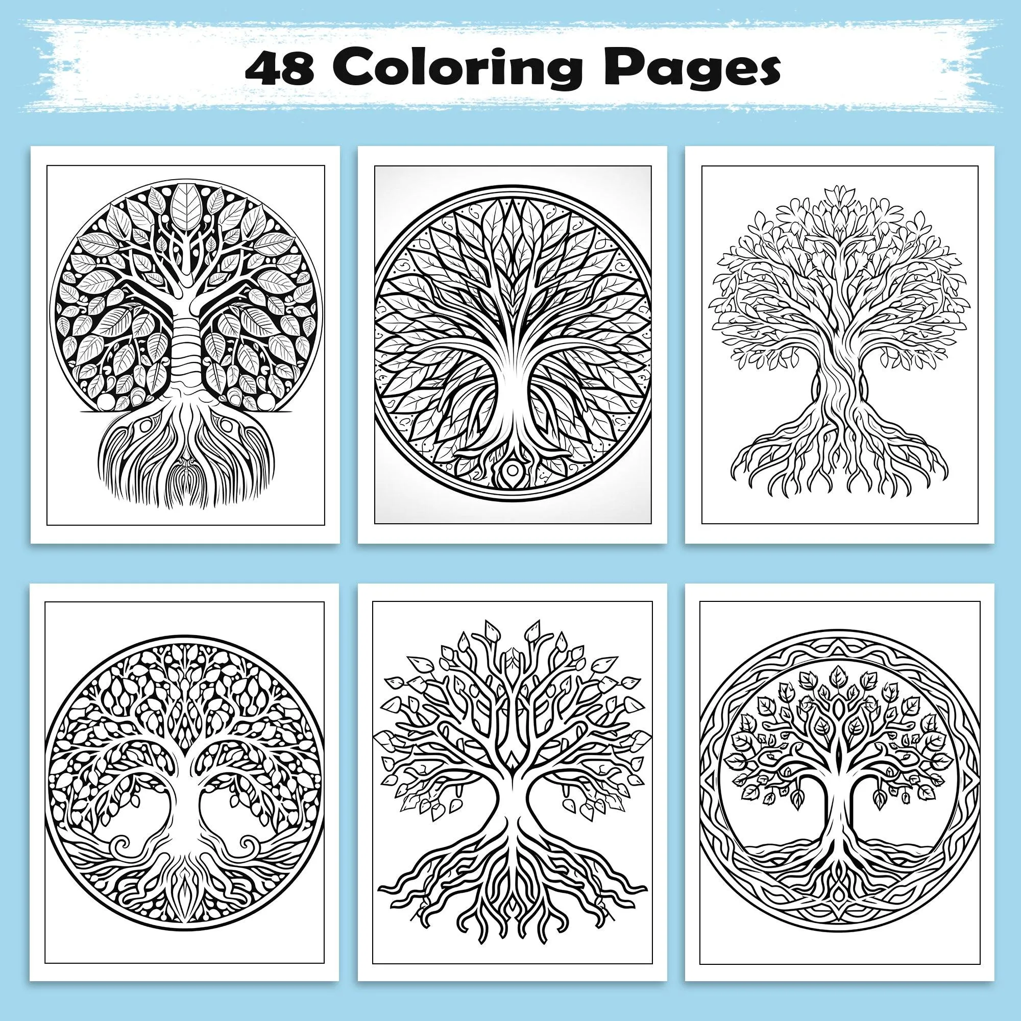 Divine Tree Mandalas Coloring Pages – 48 Spiritual and Nature Mandalas for Adults - image 2