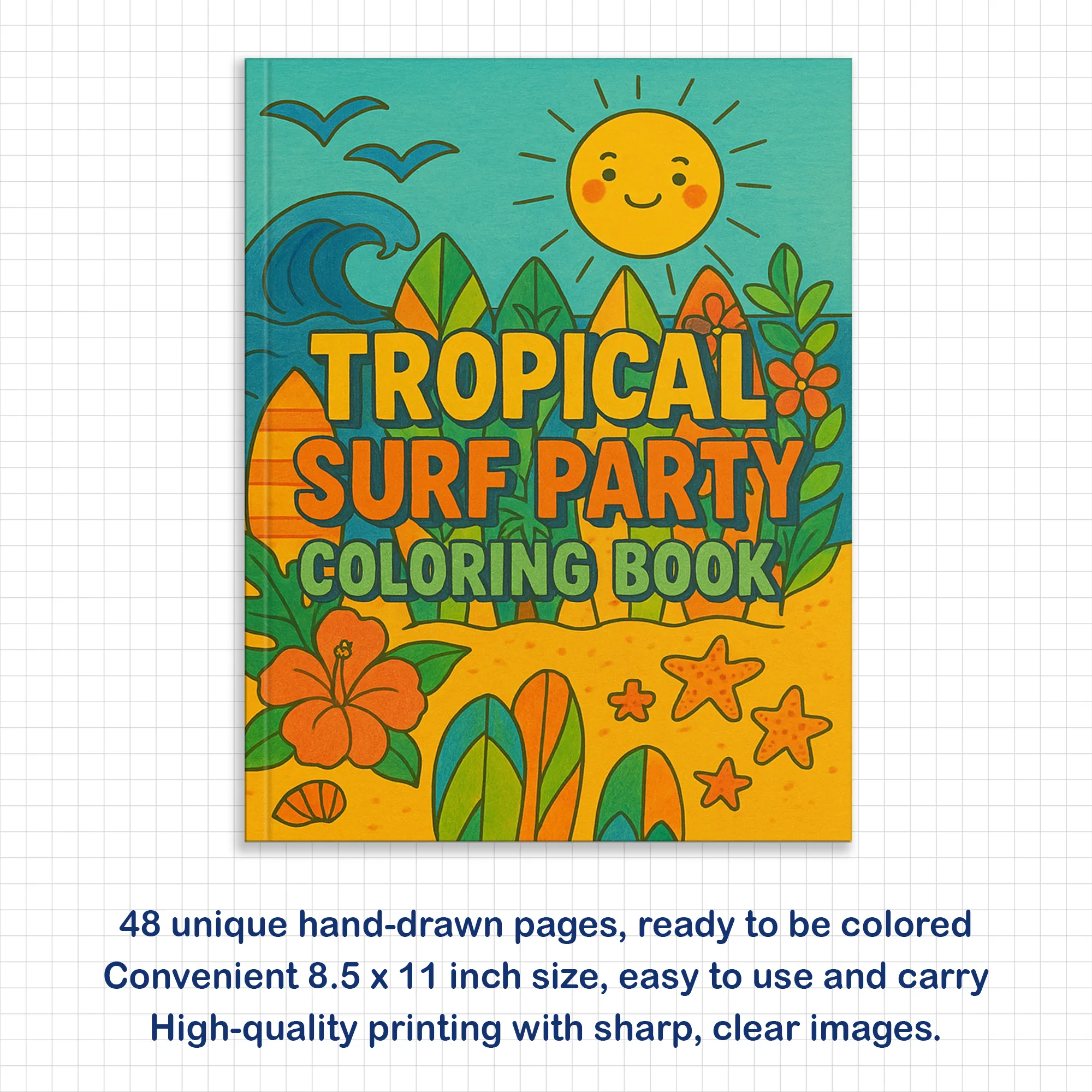 Tropical Surf Party Coloring Pages – 48 Fun Designs for Kids - image 3