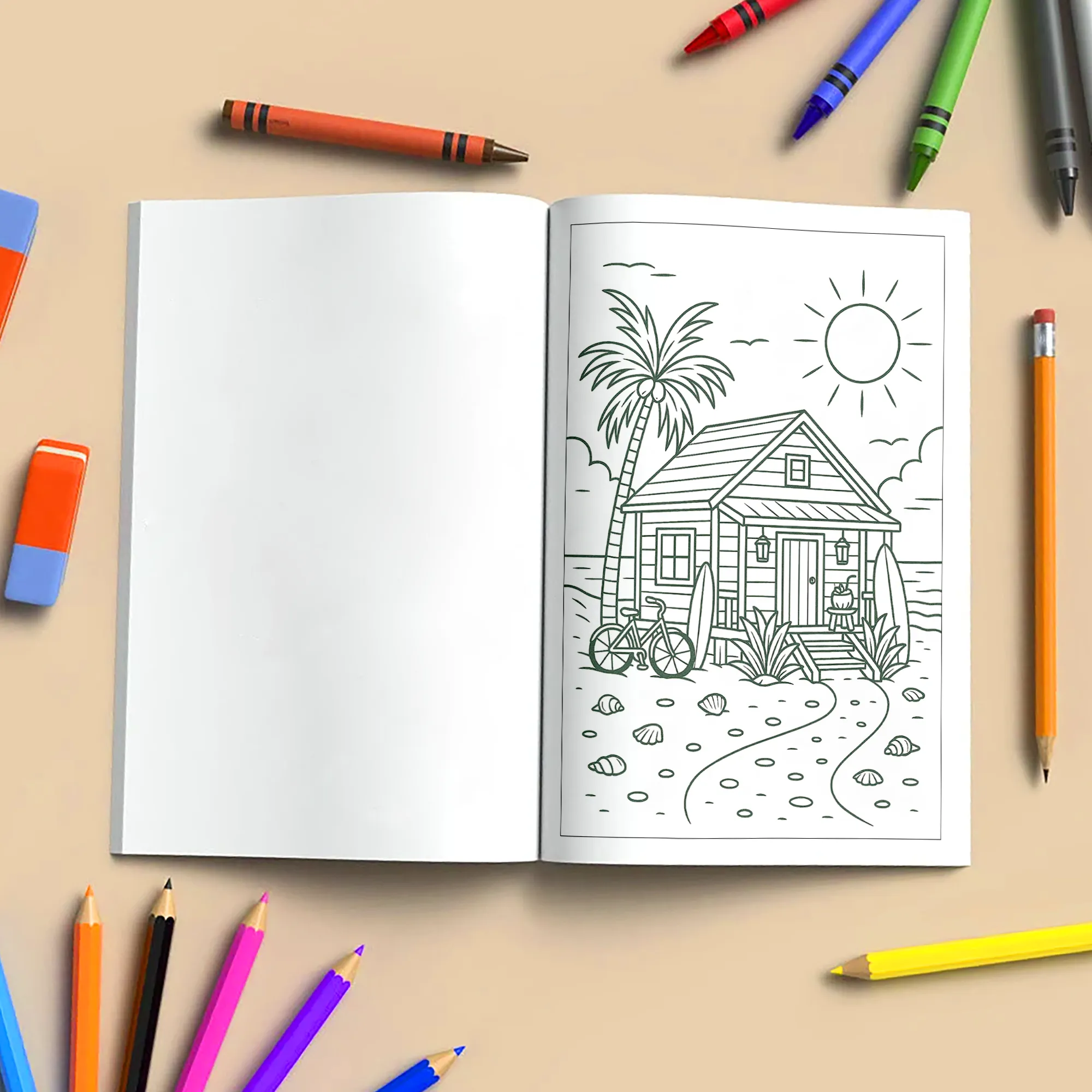 Cozy Island Life Coloring Pages – 48 Pages – Chill, Peaceful, Tropical Moments – For Adults - image 6