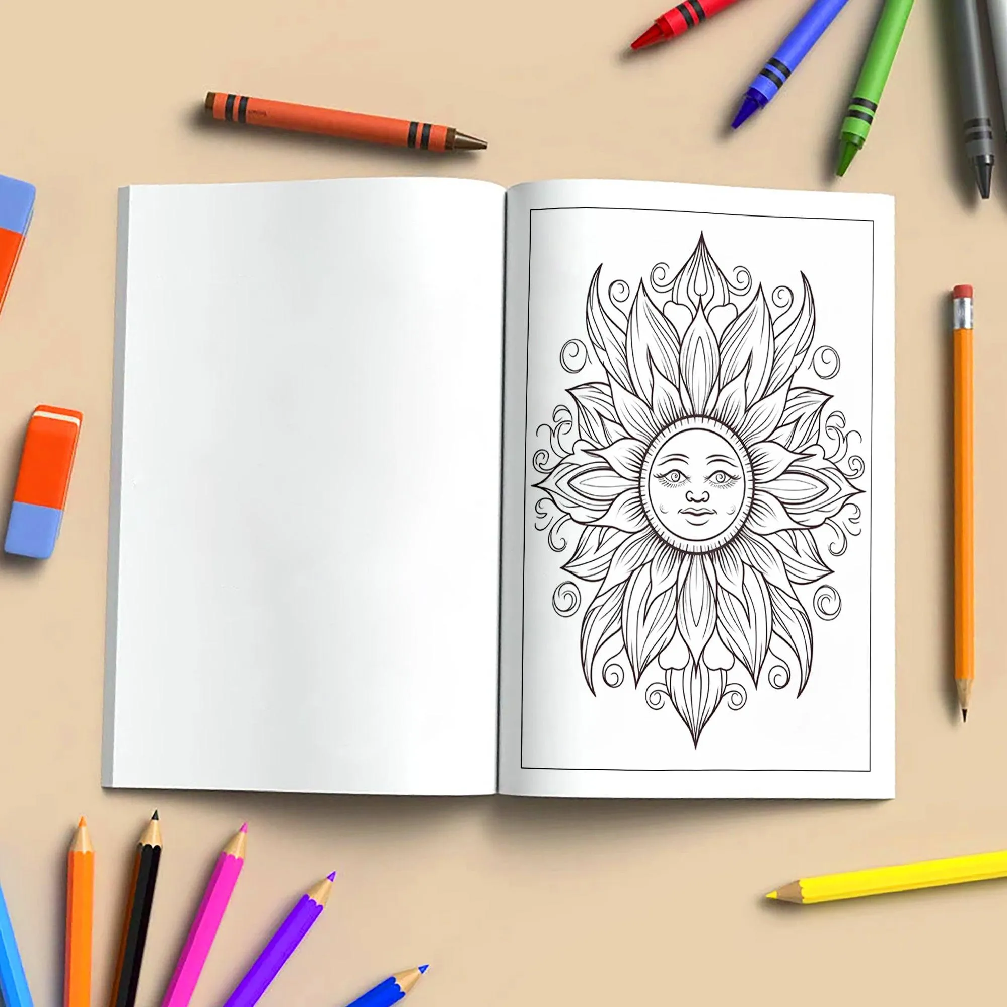 Celestial Radiance – Sun Mandala Coloring Pages – 48 Relaxing Designs for Adults - image 4