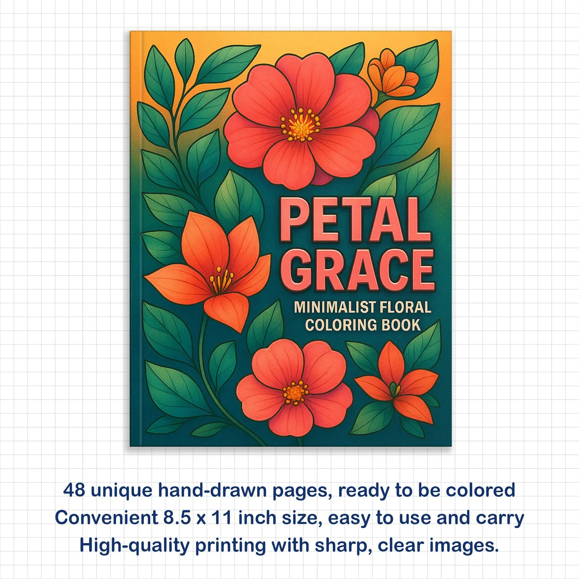 Petal Grace Coloring Pages – 48 Pages – Minimalist Flowers, Clean Line Art – For Adults - image 2