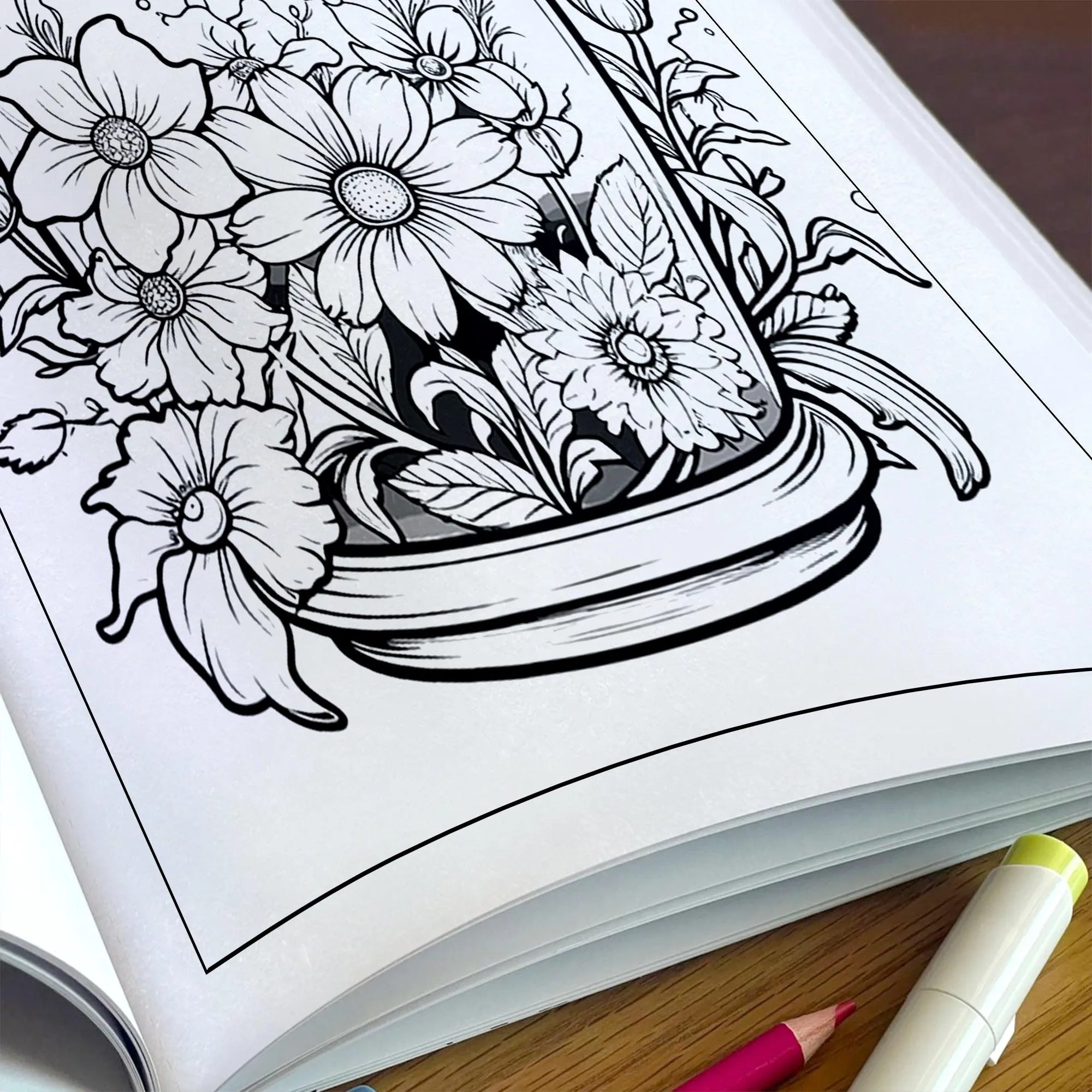 Garden in a Jar Coloring Pages – 48 Pages – Flower Jars, Nature Terrarium Scenes – For Adults - image 5