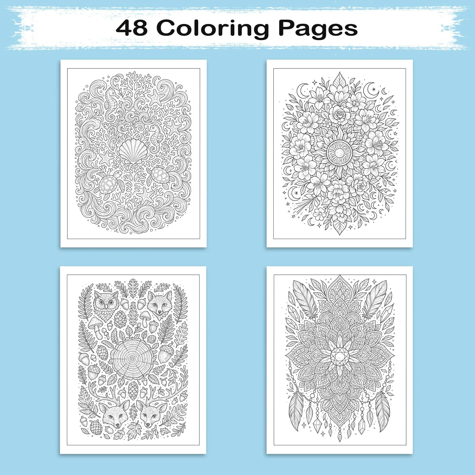 Mystical Nature Mandalas Coloring Pages – 48 Intricate Designs of Forests, Oceans, Crystals & Cosmos for Adults - image 3