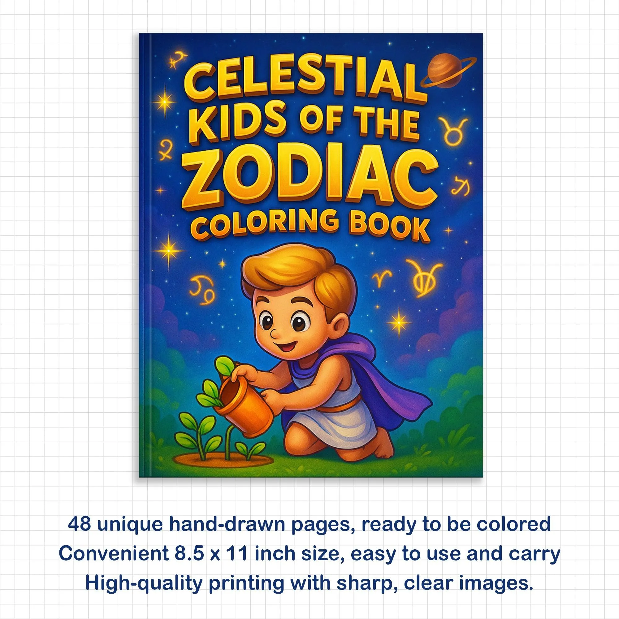 Celestial Kids of the Zodiac Coloring Pages – 48 Pages – Whimsical Star Sign Adventures for Children - image 3