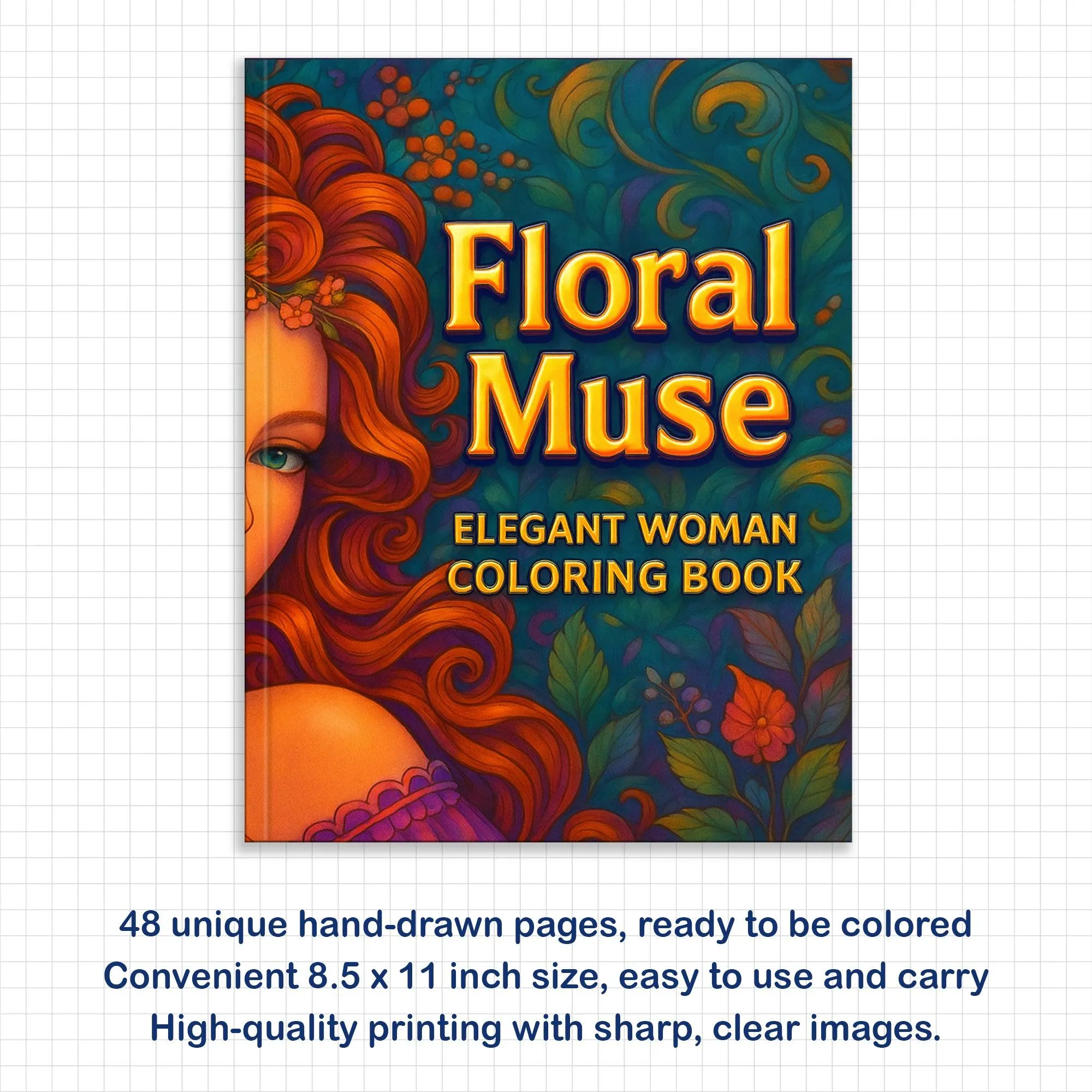 Floral Muse Coloring Pages – 48 Elegant Woman Designs for Adults - image 3
