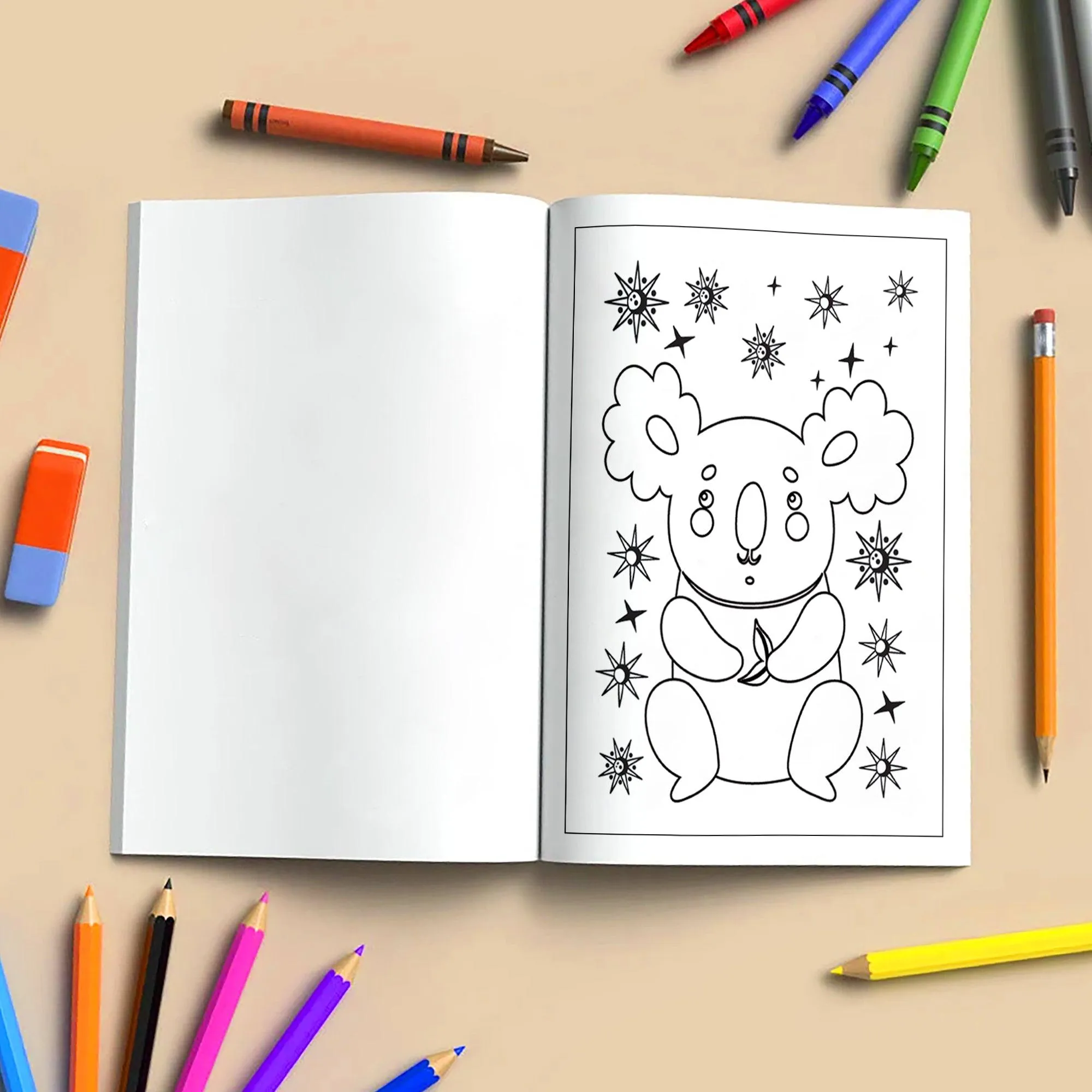 Starlit Friends Coloring Pages – 48 Pages – Cute Night Animals – For Kids - image 4