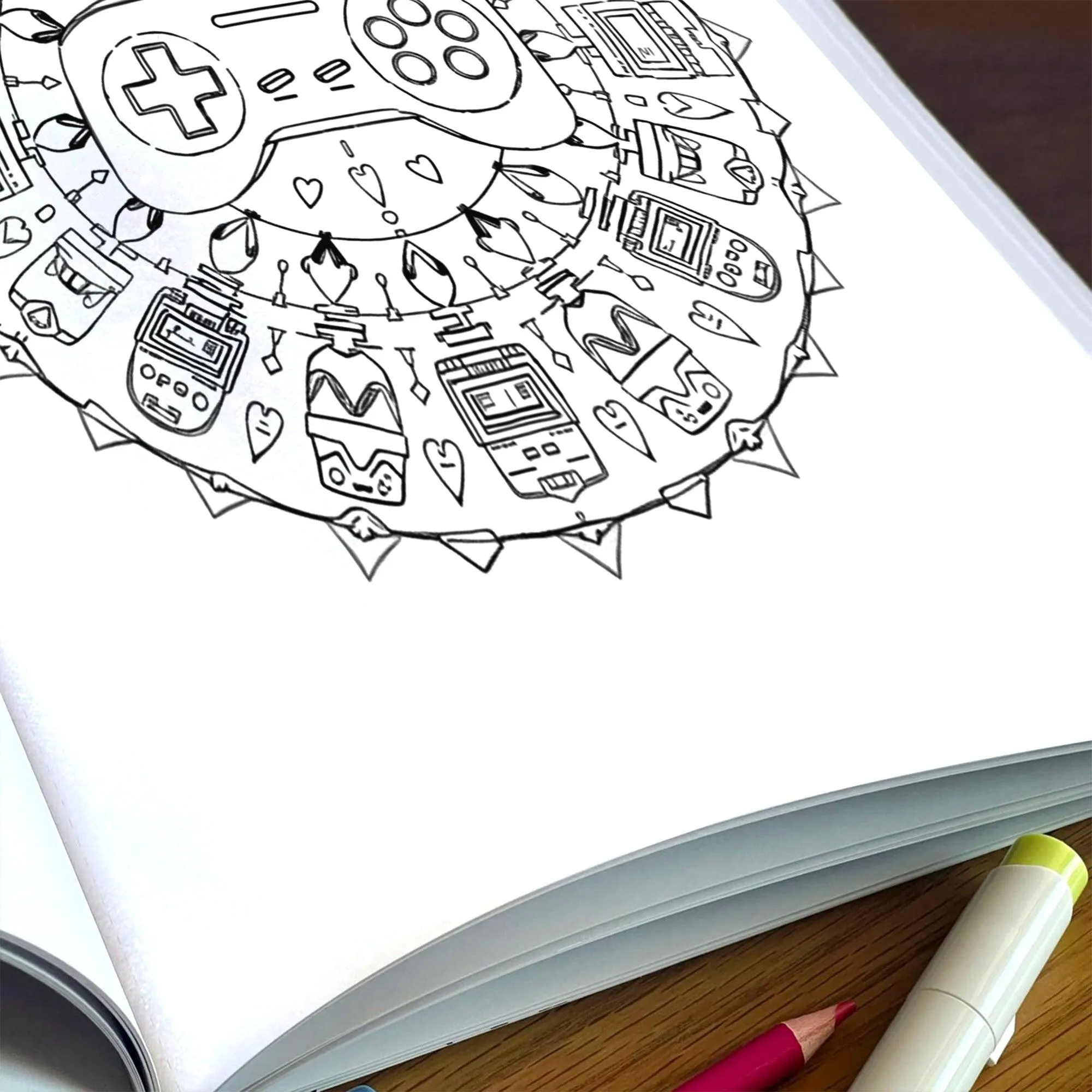 Gamer Mandalas – Mandala Coloring Pages – 48 Pages – Controllers, Pixels, Retro Symbols & Game Vibes – For Teens and Adults - image 6