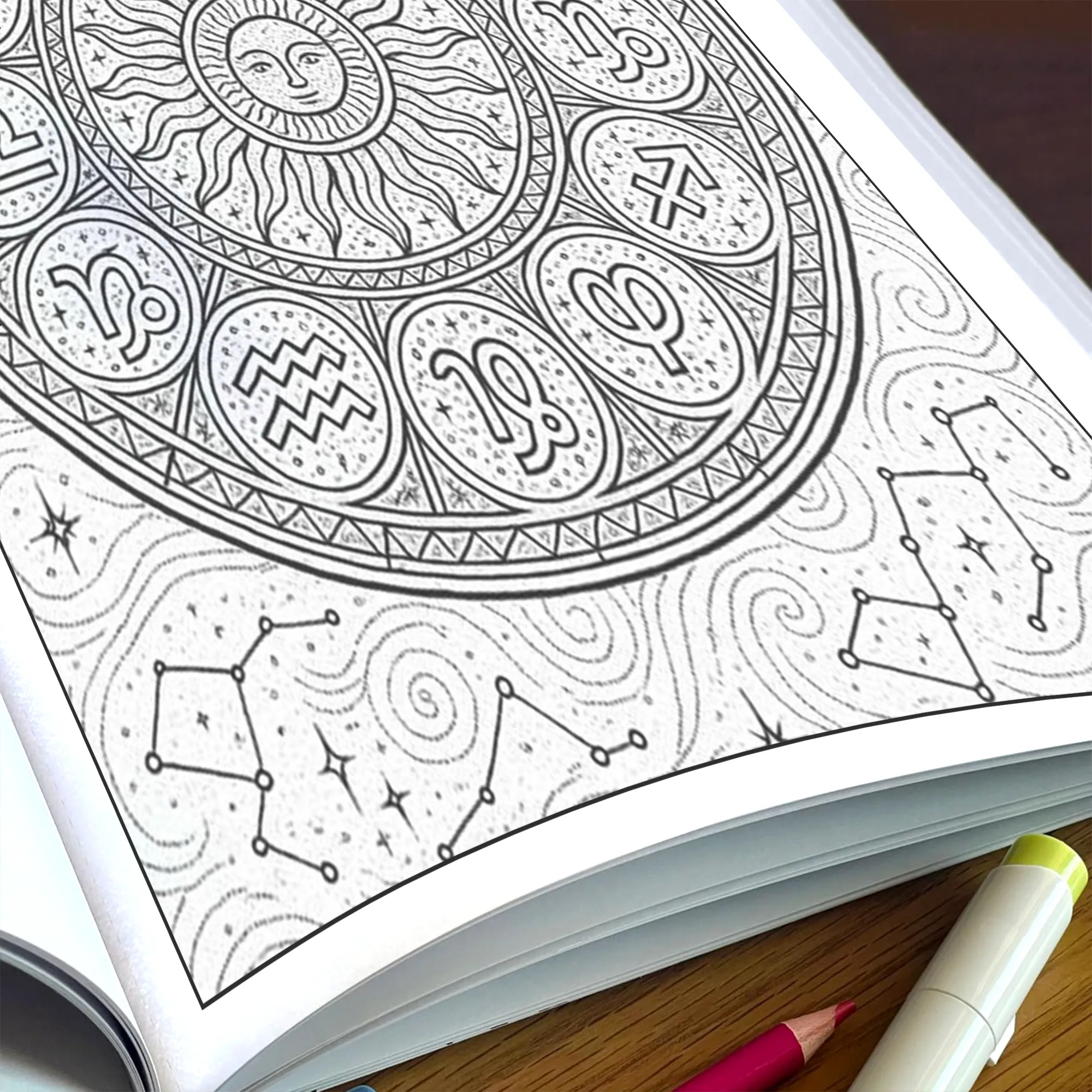 Zodiac Mandalas of the Cosmos Coloring Pages – 48 Celestial Astrology Designs for Adults - image 5