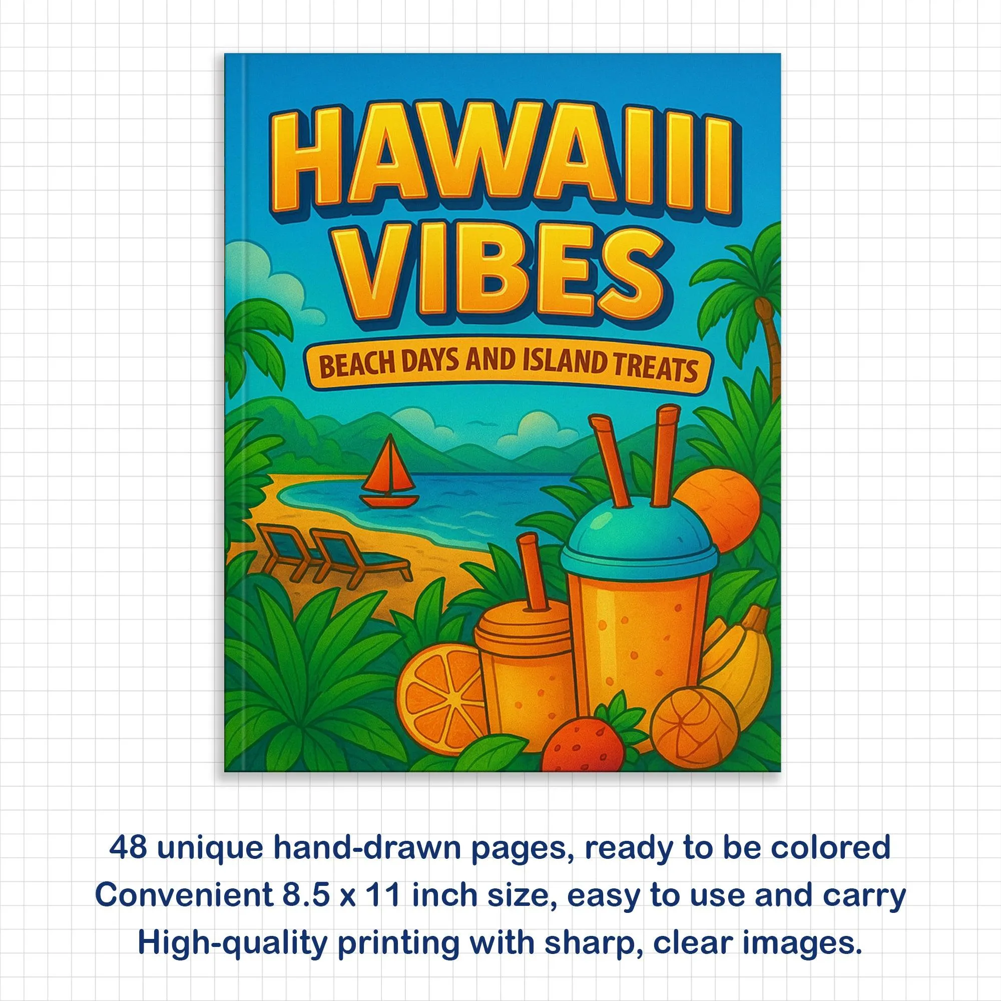 Hawaii Vibes Coloring Pages – 48 Fun and Scenic Beach Designs for Adults - image 3