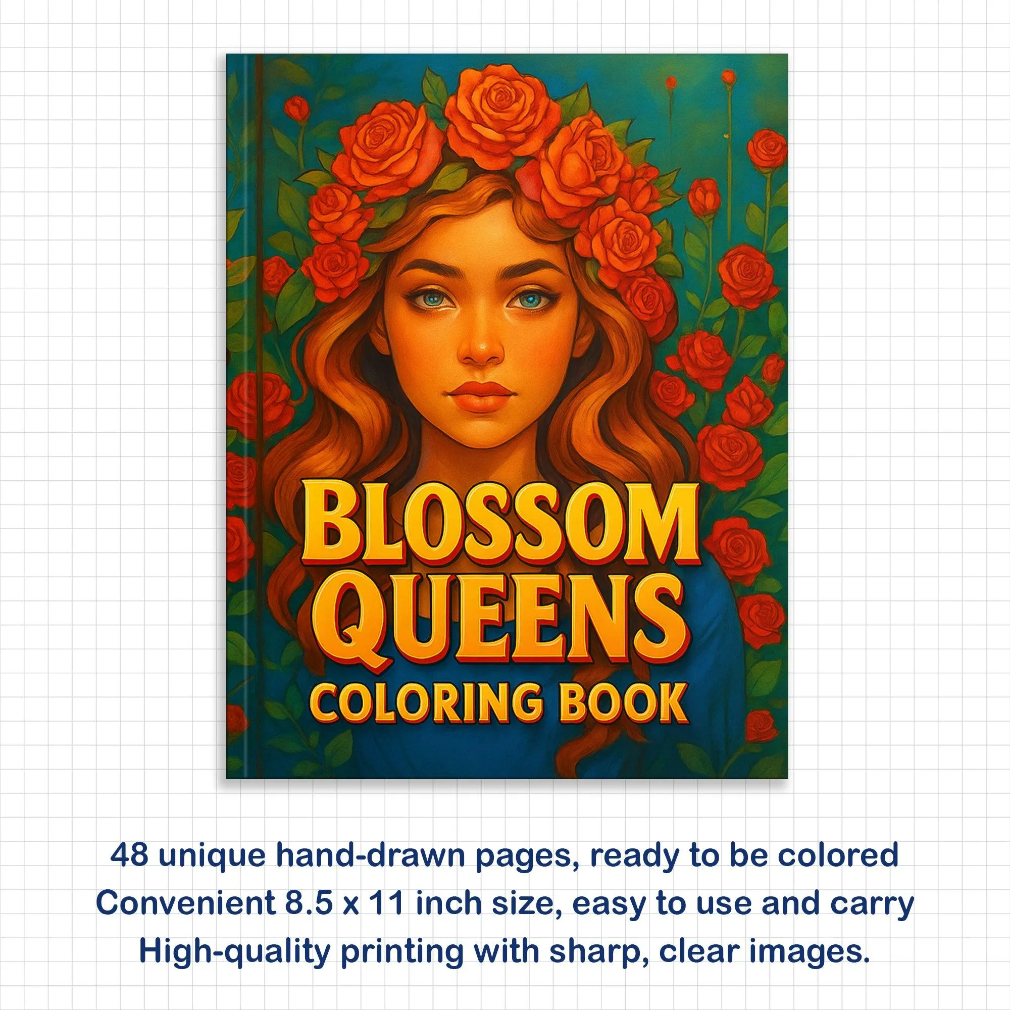 Blossom Queens Coloring Pages – 48 Floral Portraits of Black Women for Adults - image 3
