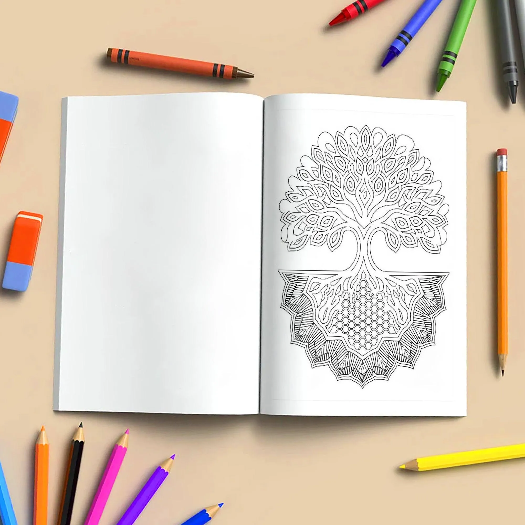 Roots of Harmony Coloring Pages – 48 Pages – Tree Mandalas and Sacred Patterns for Adults - image 4